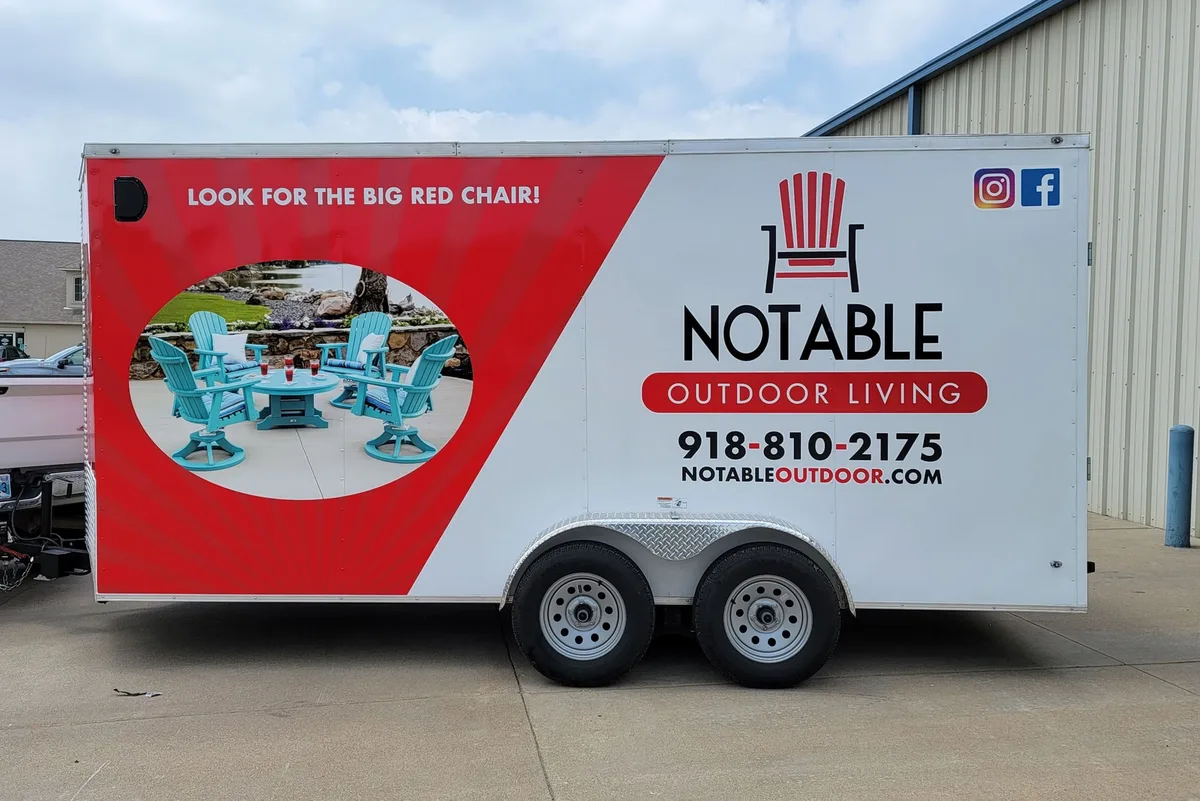 Partial wrap on a trailer in Tulsa, OK