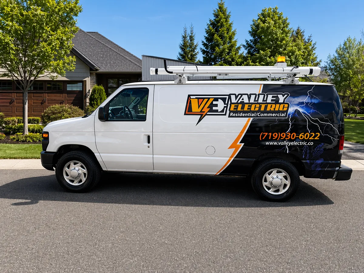 Partial wrap on a Ford E-Series van in Colorado Springs, CO