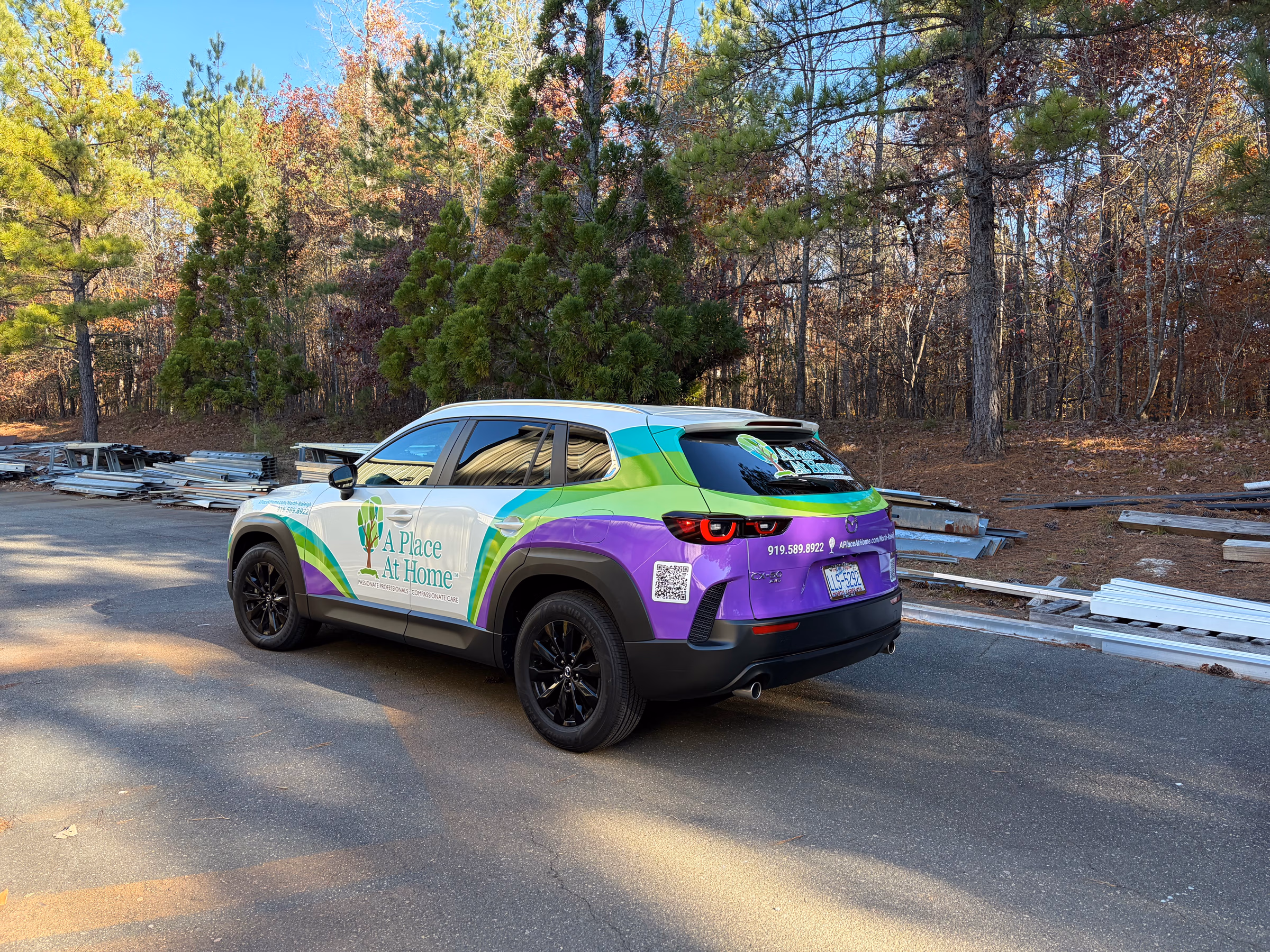 A Place At Home vehicle wrap in Wake Forest, NC