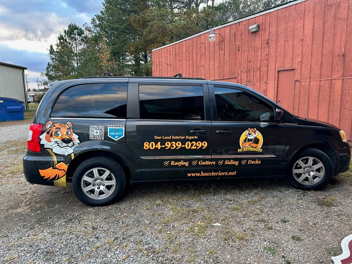Spot graphics on a Dodge Grand Caravan in Richmond, VA