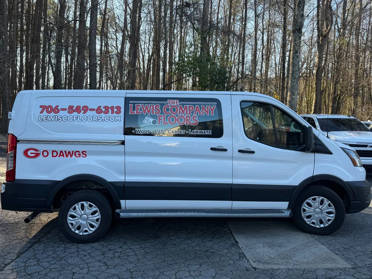 Spot graphics on a Ford Transit van in Athens, GA
