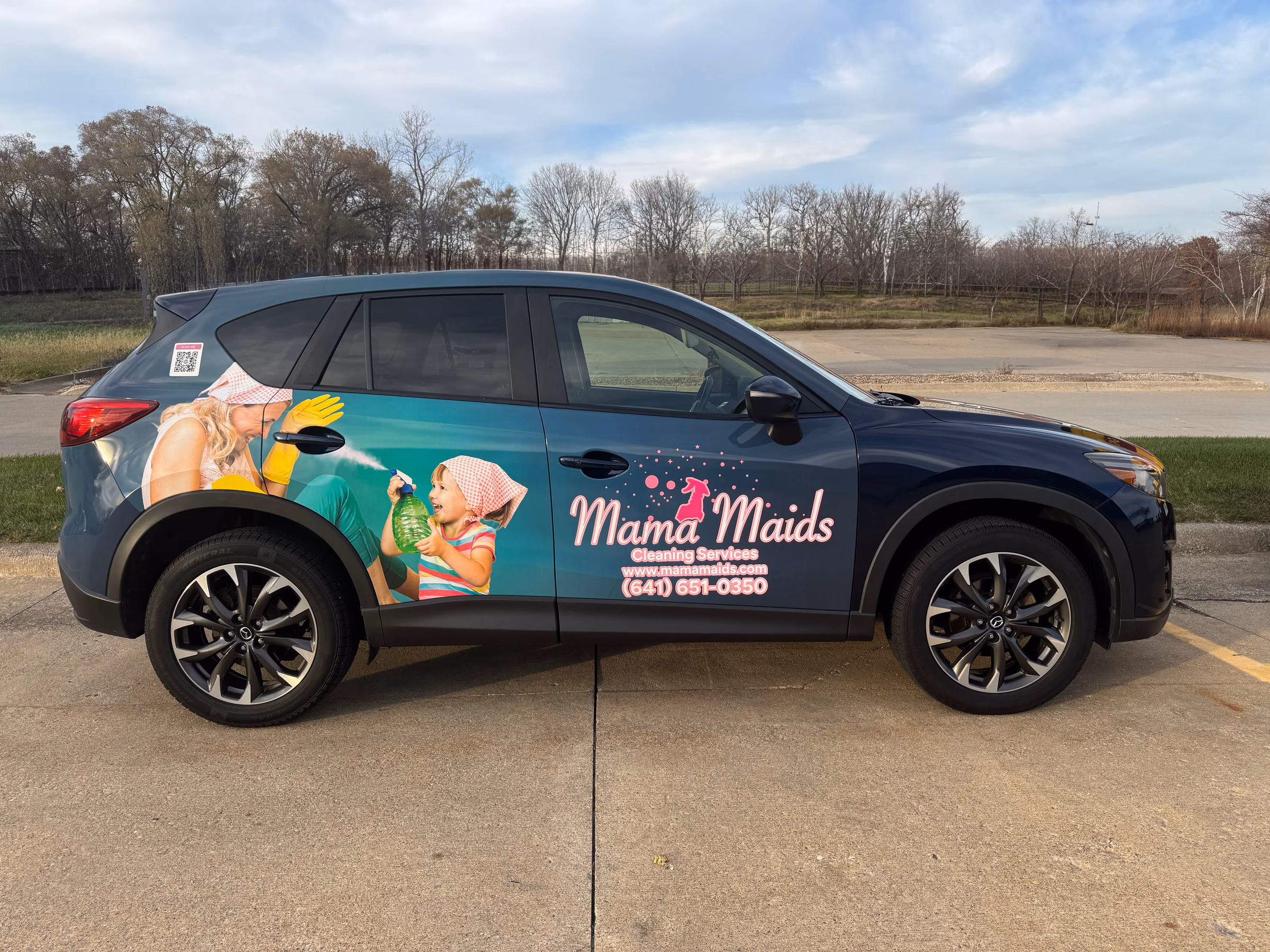 Mama Maids Cleaning Services vehicle wrap in Pella, IA