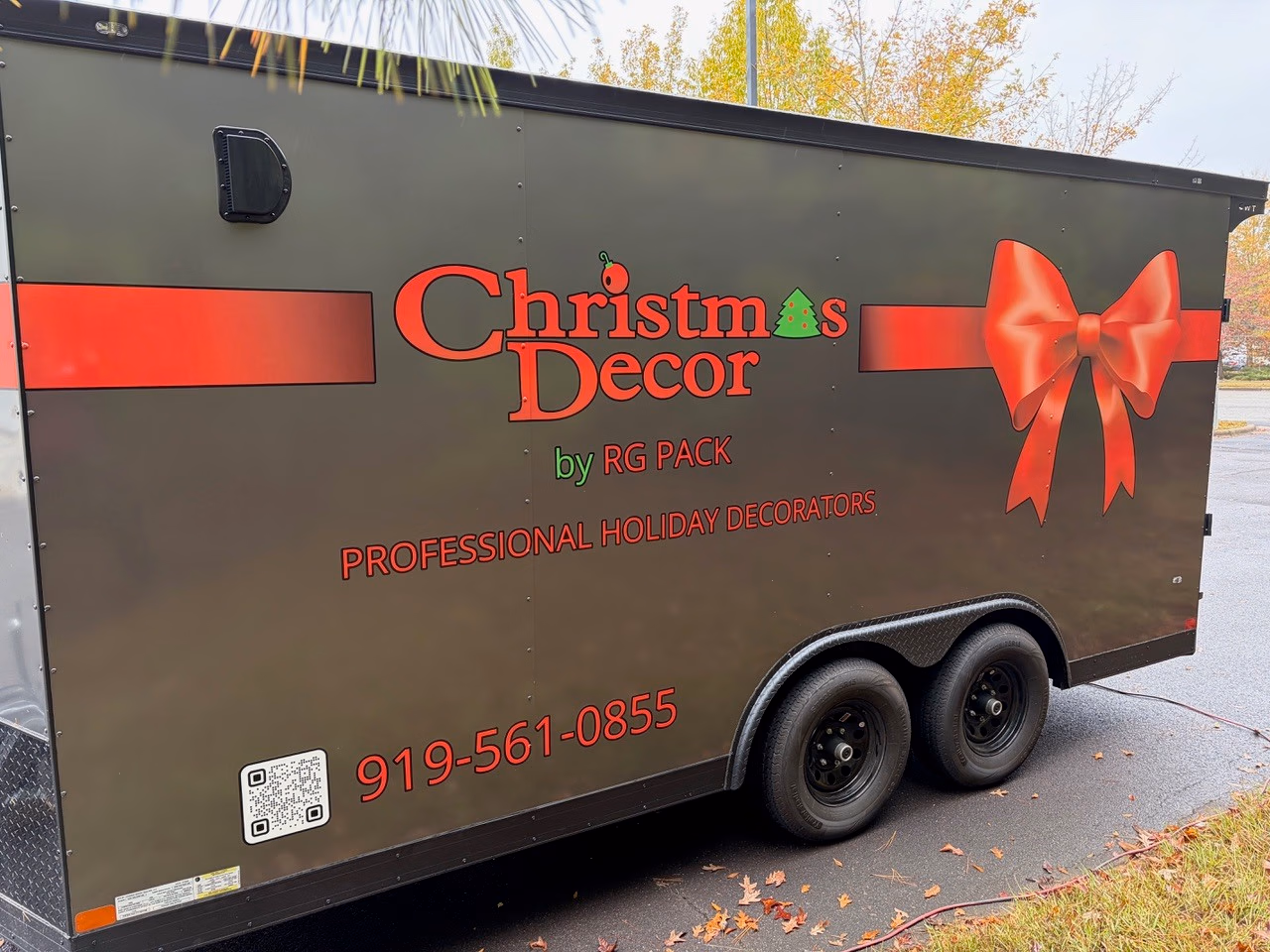 Christmas Decor by RG Pack vehicle wrap in Raleigh, NC
