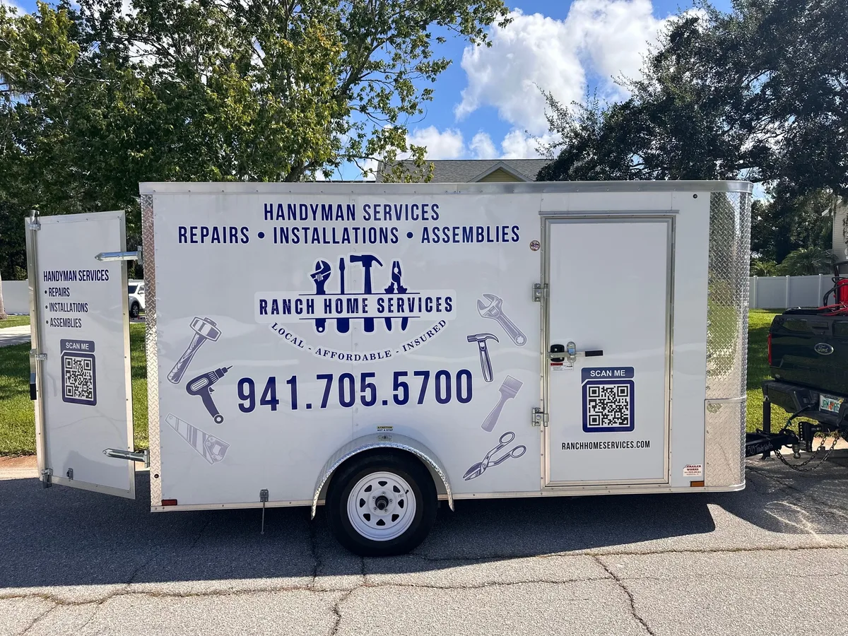 Spot graphics on a N/A Enclosed Utility Trailer in Bradenton, FL