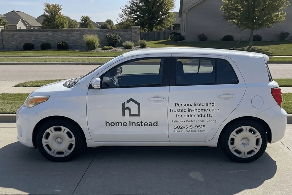 Spot graphics on a Scion xB in Louisville, KY