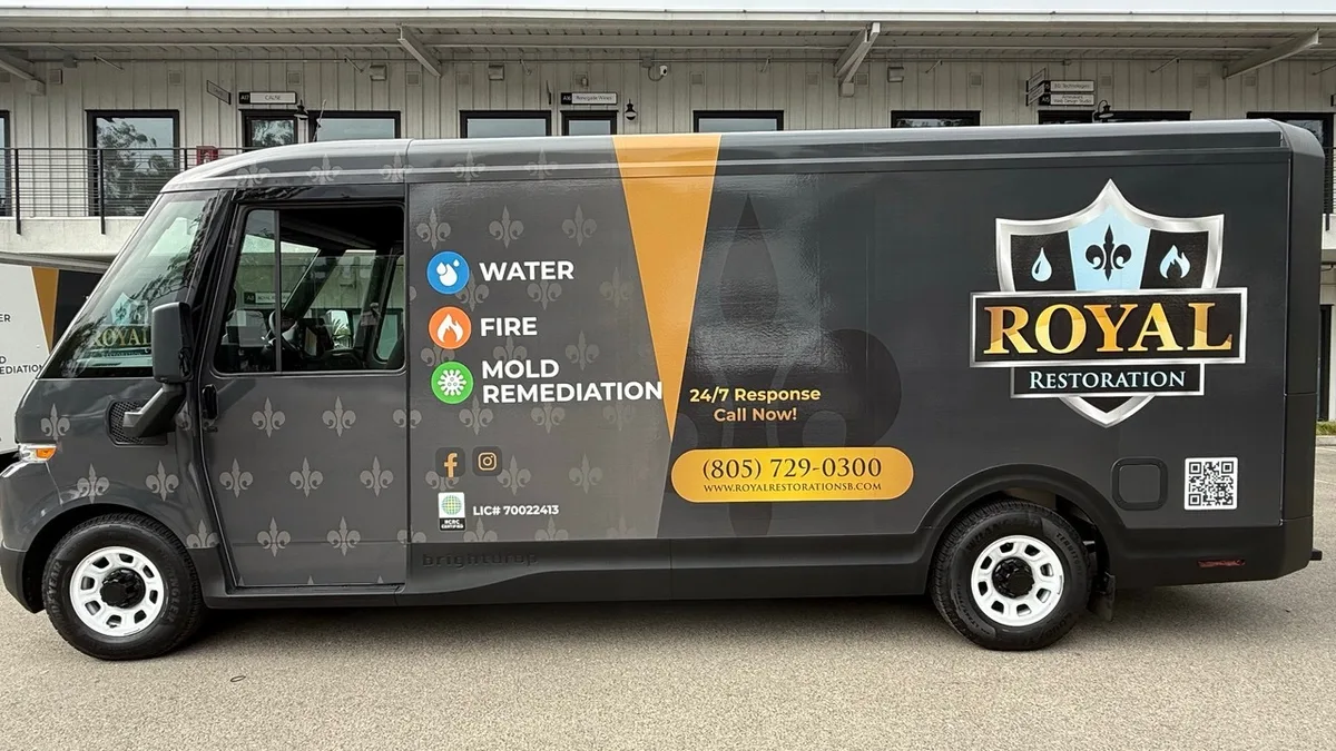 Full wrap on a BrightDrop Zevo 600 van in Santa Barbara, CA