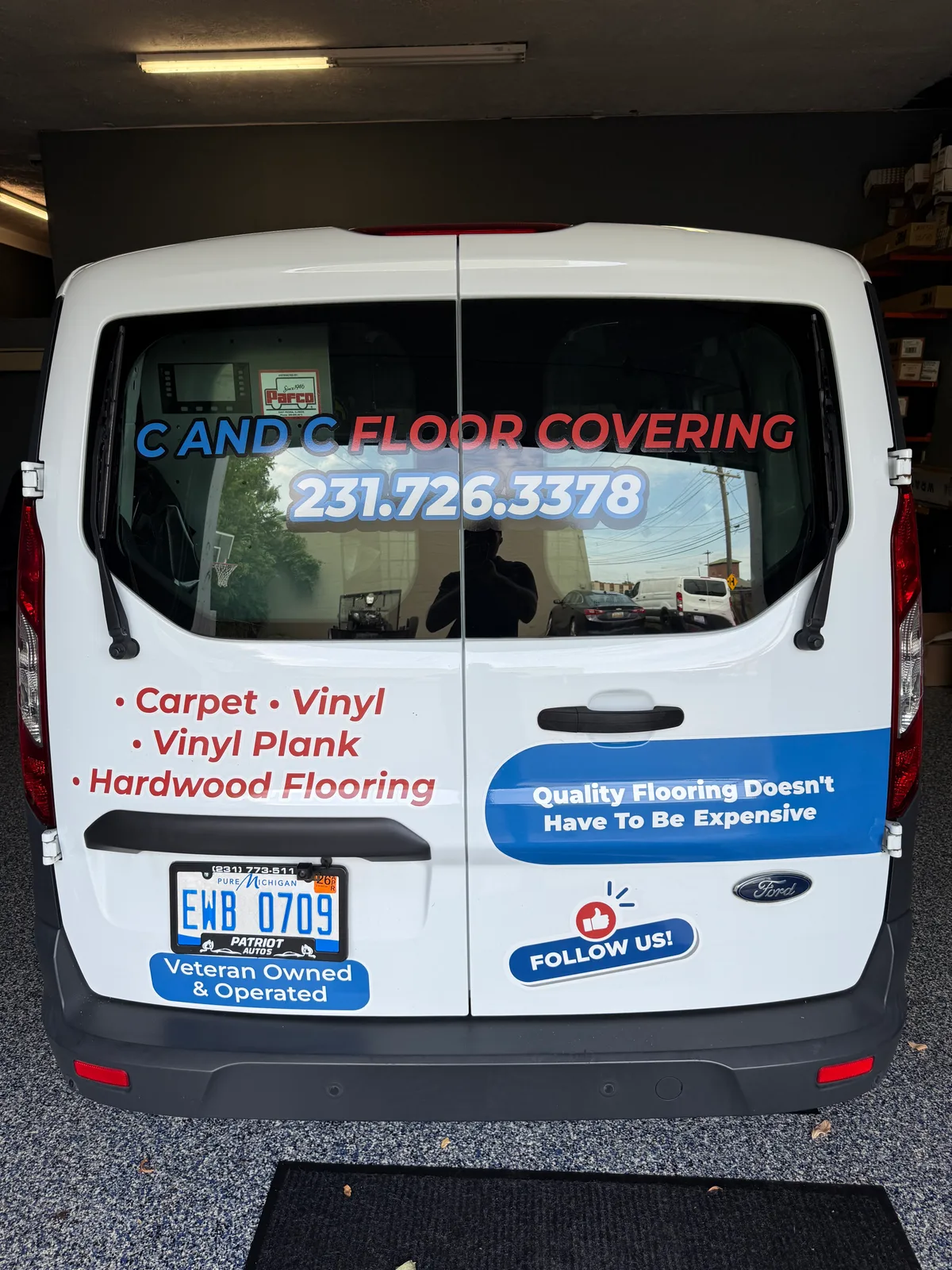 Partial wrap on a Ford Transit Connect van in Muskegon, MI