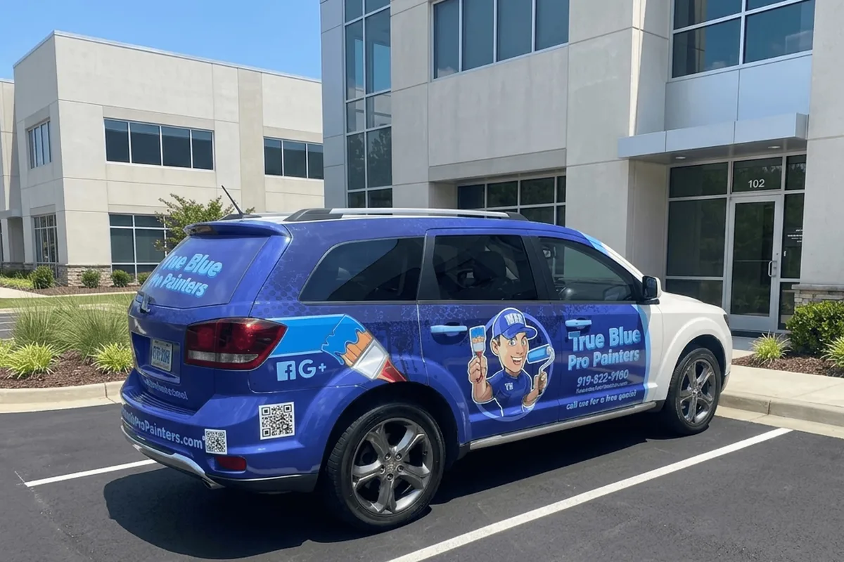 Partial wrap on a Dodge Journey SUV in Raleigh, NC