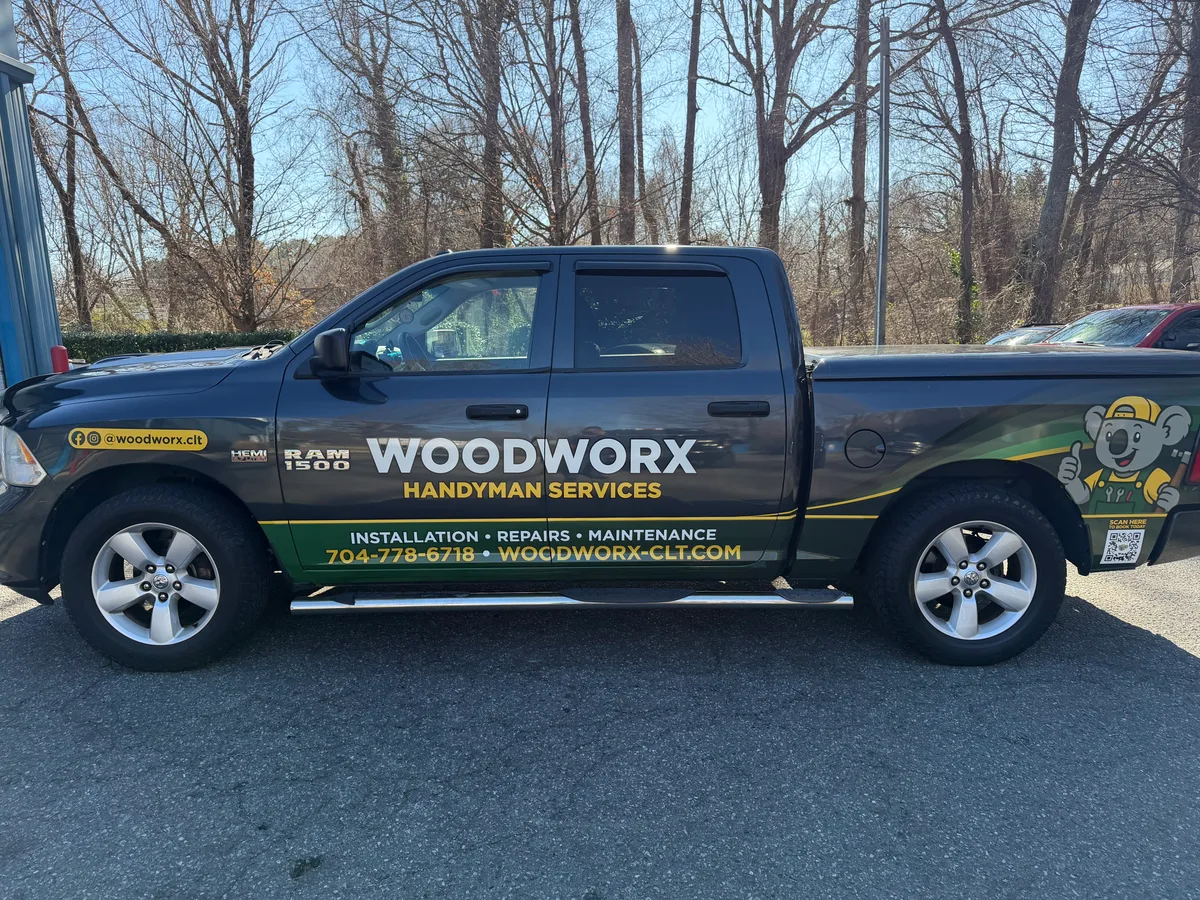 Partial wrap on a RAM 1500 truck in Huntersville, NC