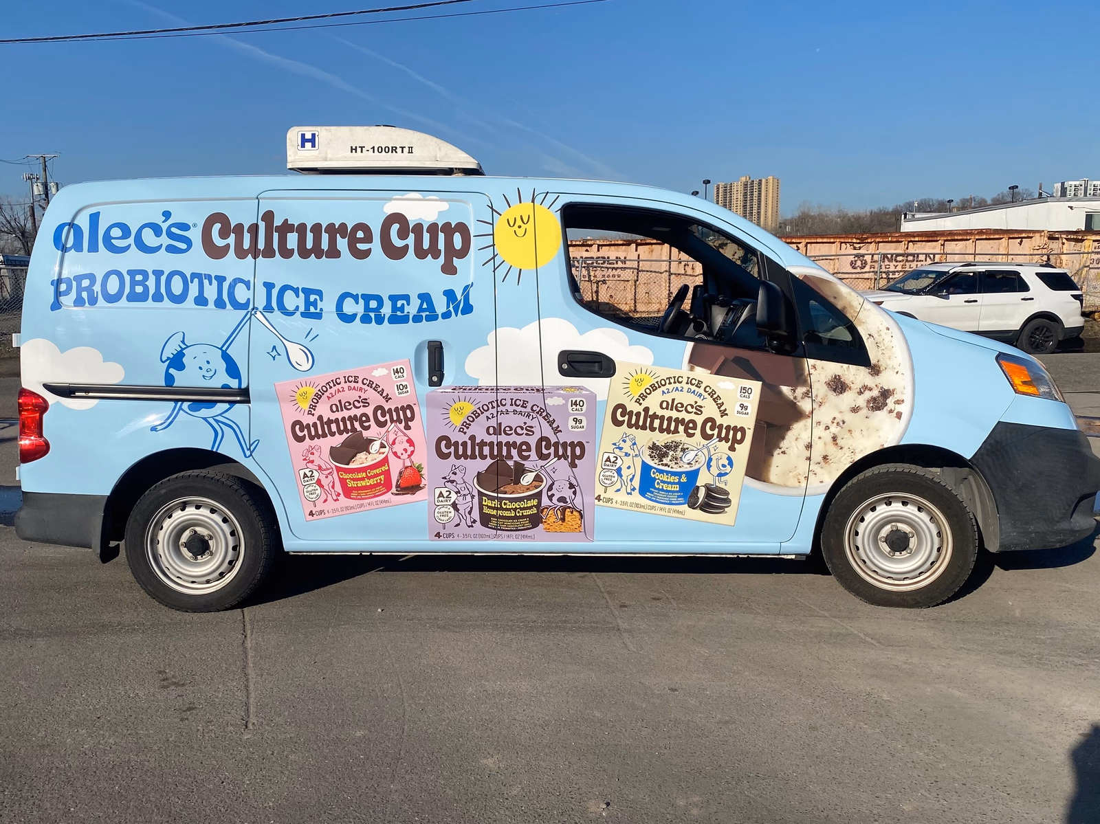 Alec's Culture Cup Probiotic Ice Cream vehicle wrap in Newark, NJ