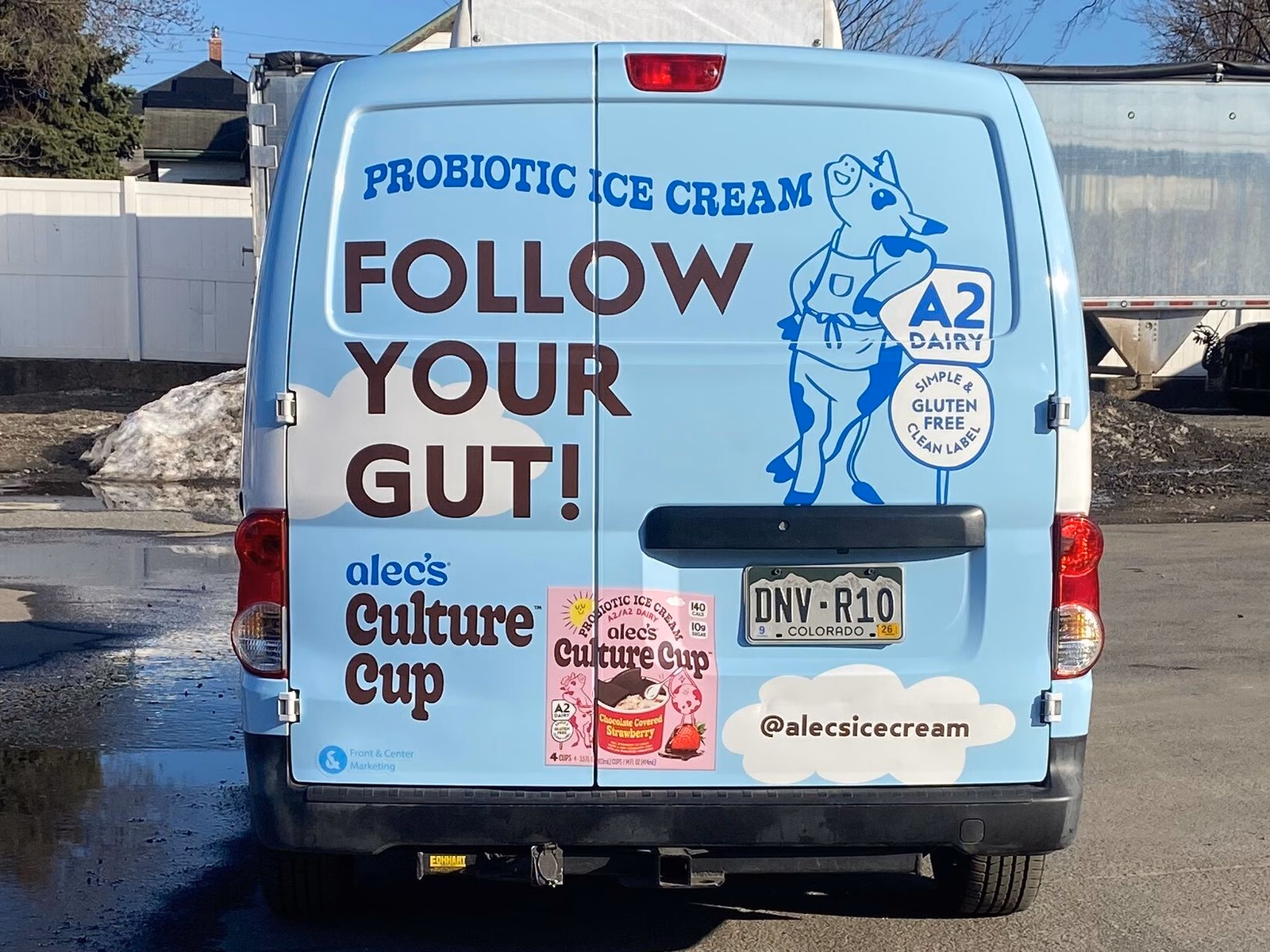 Alec's Culture Cup Probiotic Ice Cream vehicle wrap in Newark, NJ
