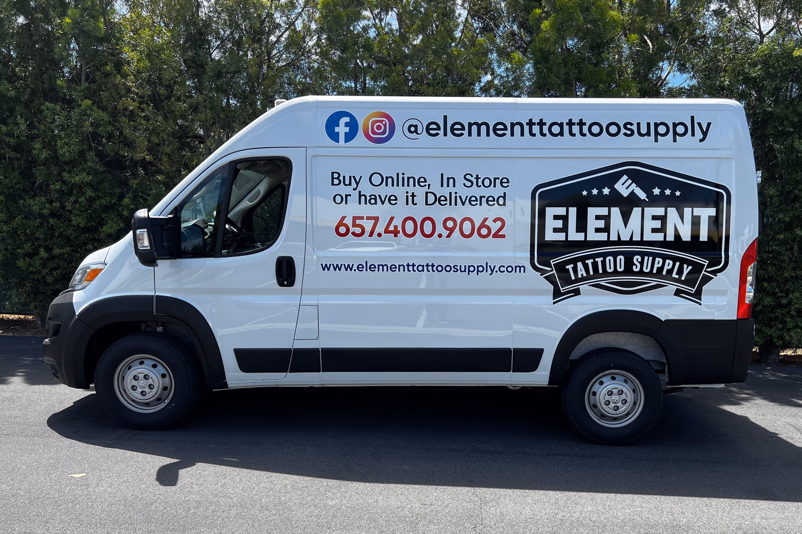 Element Tattoo Supply vehicle wrap in Orange County, CA