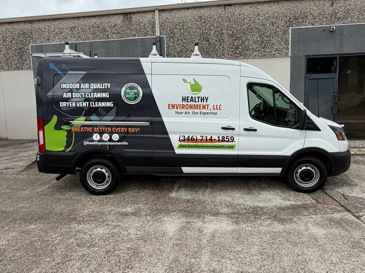 Partial wrap on a Ford Transit van in Houston, TX