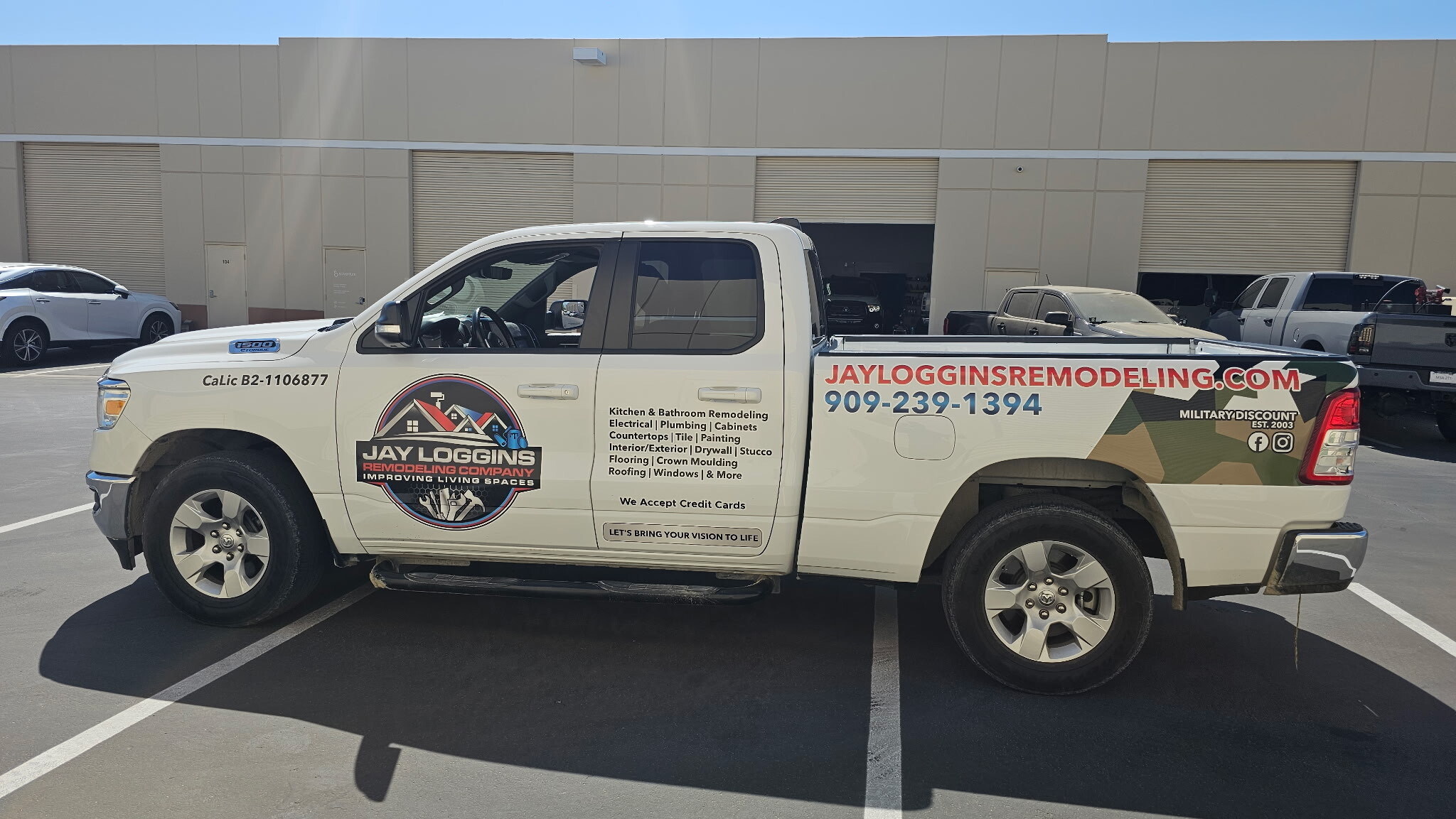 Jay Loggins Remodeling Company vehicle wrap in Redlands, CA