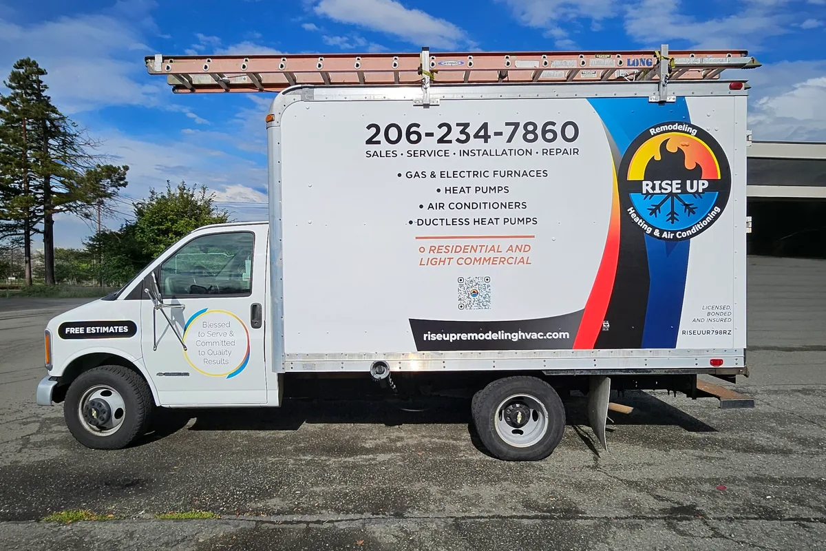 Partial wrap on a Chevrolet Express in Tacoma, WA