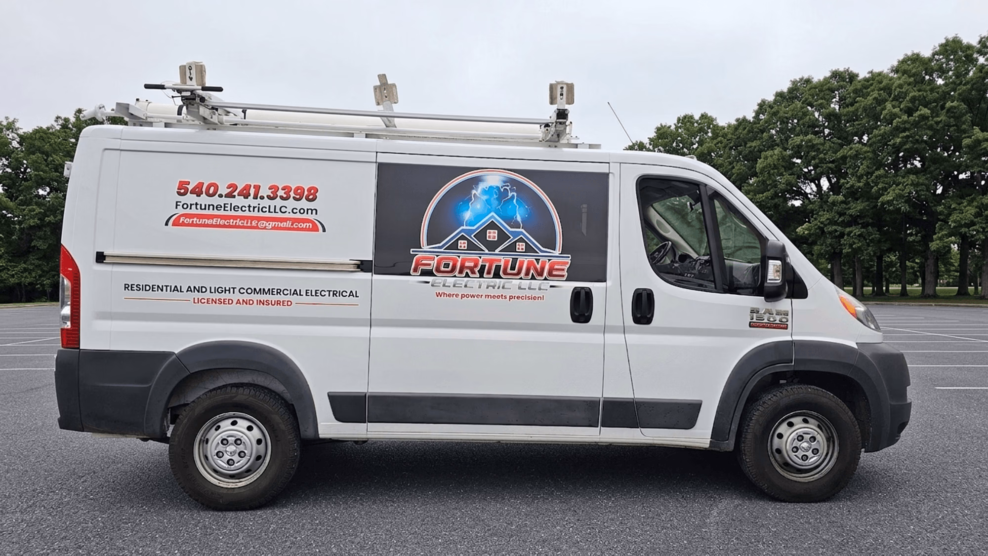 Fortune Electric LLC vehicle wrap in Afton, VA