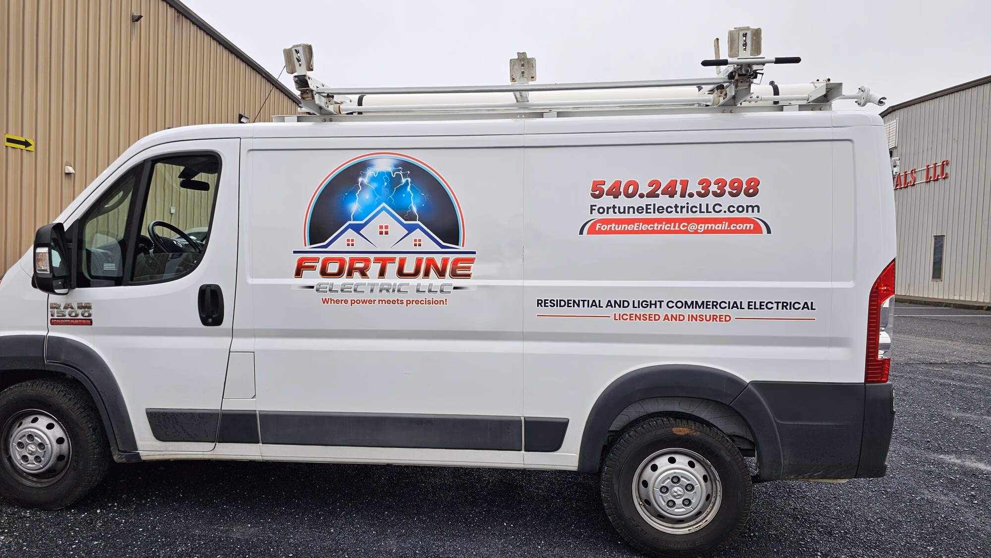 Fortune Electric LLC vehicle wrap in Afton, VA
