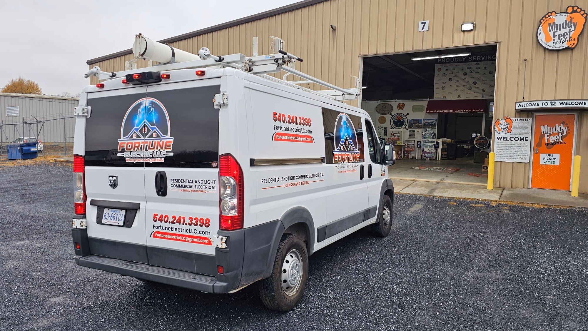 Fortune Electric LLC vehicle wrap in Afton, VA