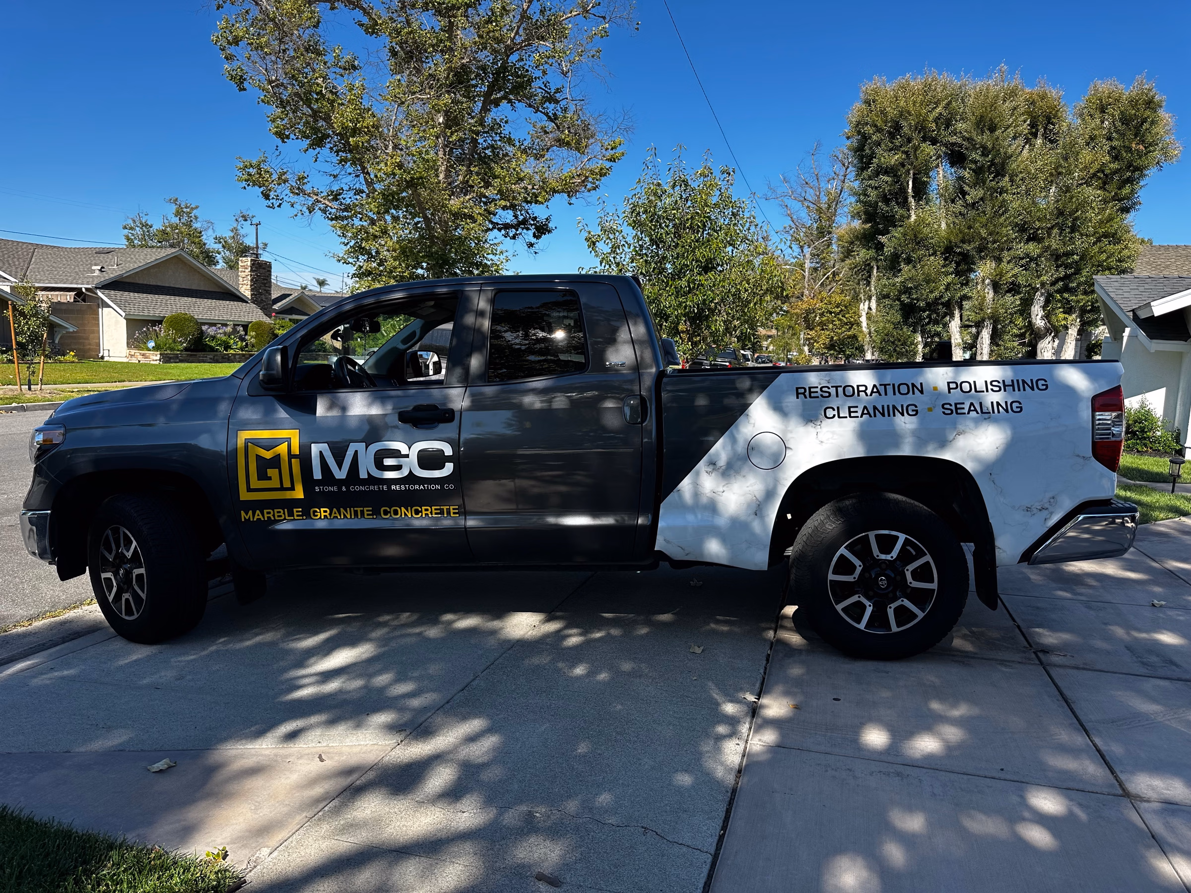 MGC Stone & Concrete Restoration Co. vehicle wrap in San Diego, CA