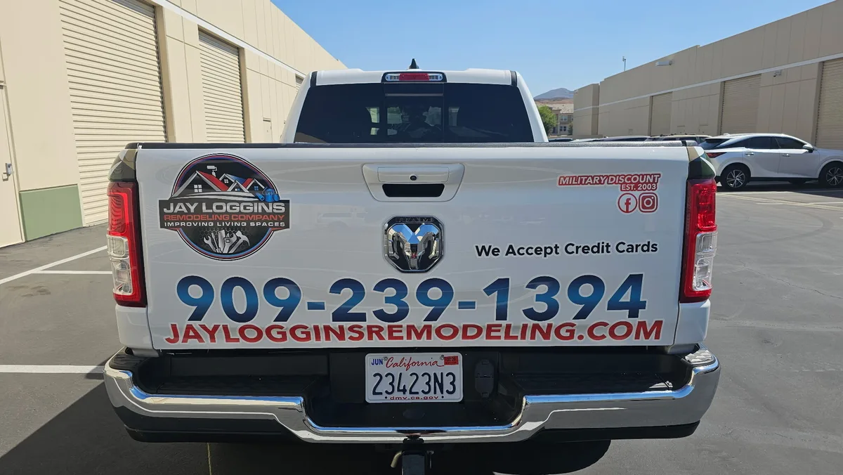 Spot graphics on a RAM Pickup truck in Redlands, CA