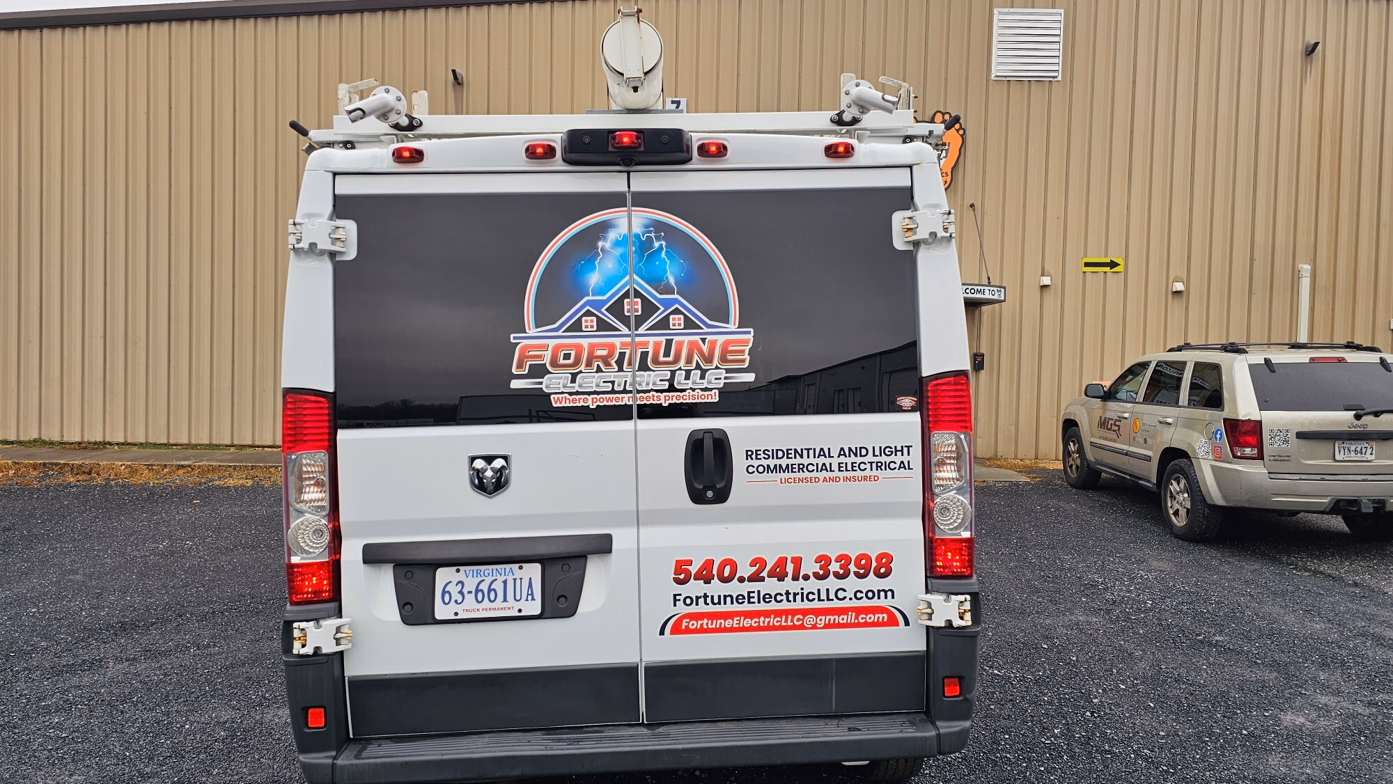 Fortune Electric LLC vehicle wrap in Afton, VA