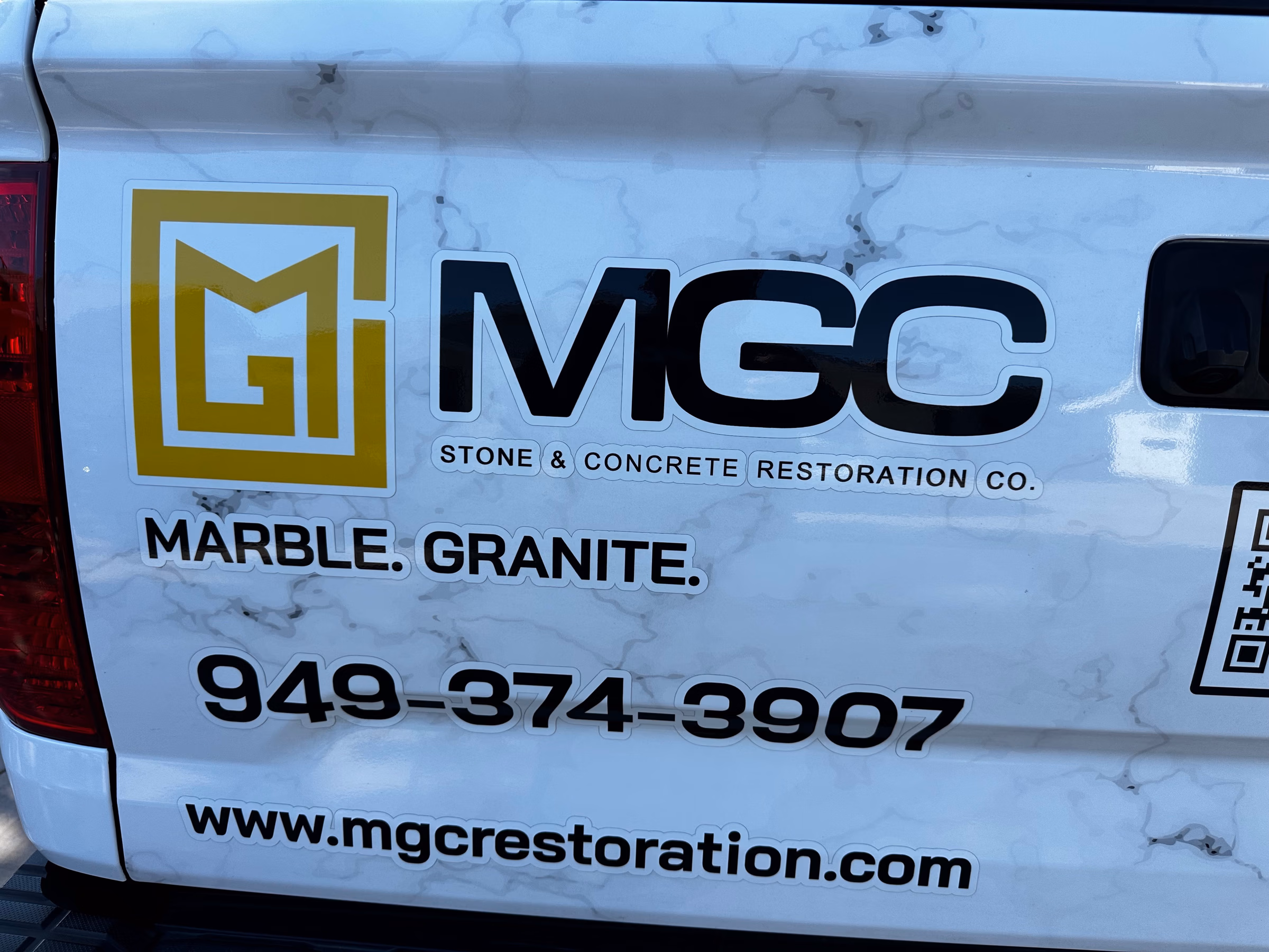 MGC Stone & Concrete Restoration Co. vehicle wrap in San Diego, CA