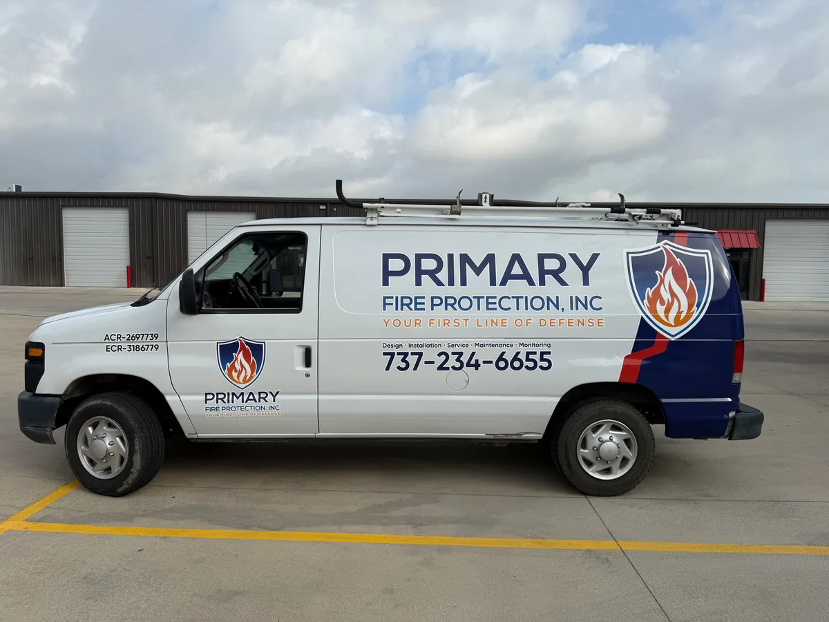 Partial wrap on a Ford E-Series van in Round Rock, TX