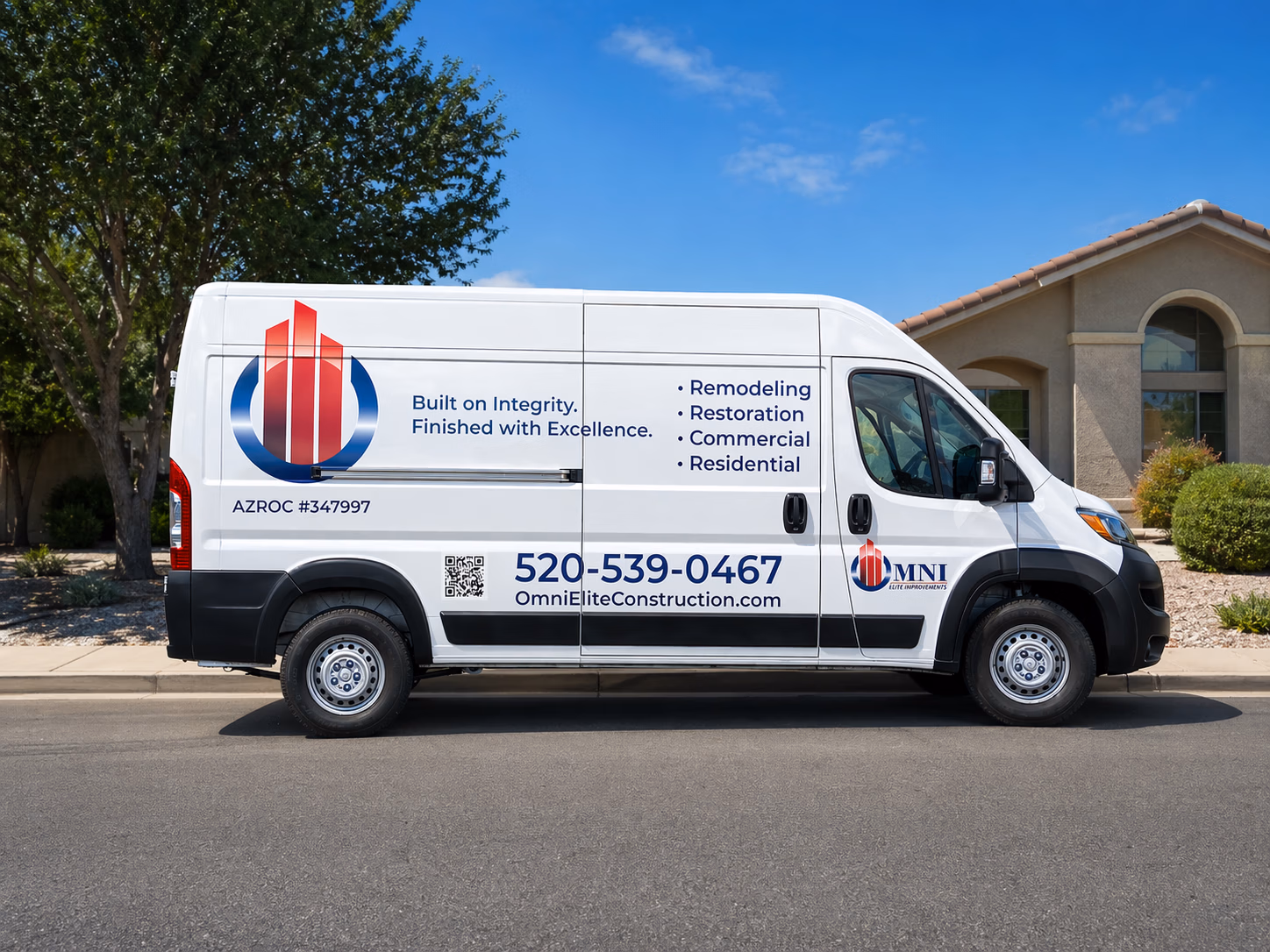 OmniElite Construction vehicle wrap in Tucson, AZ