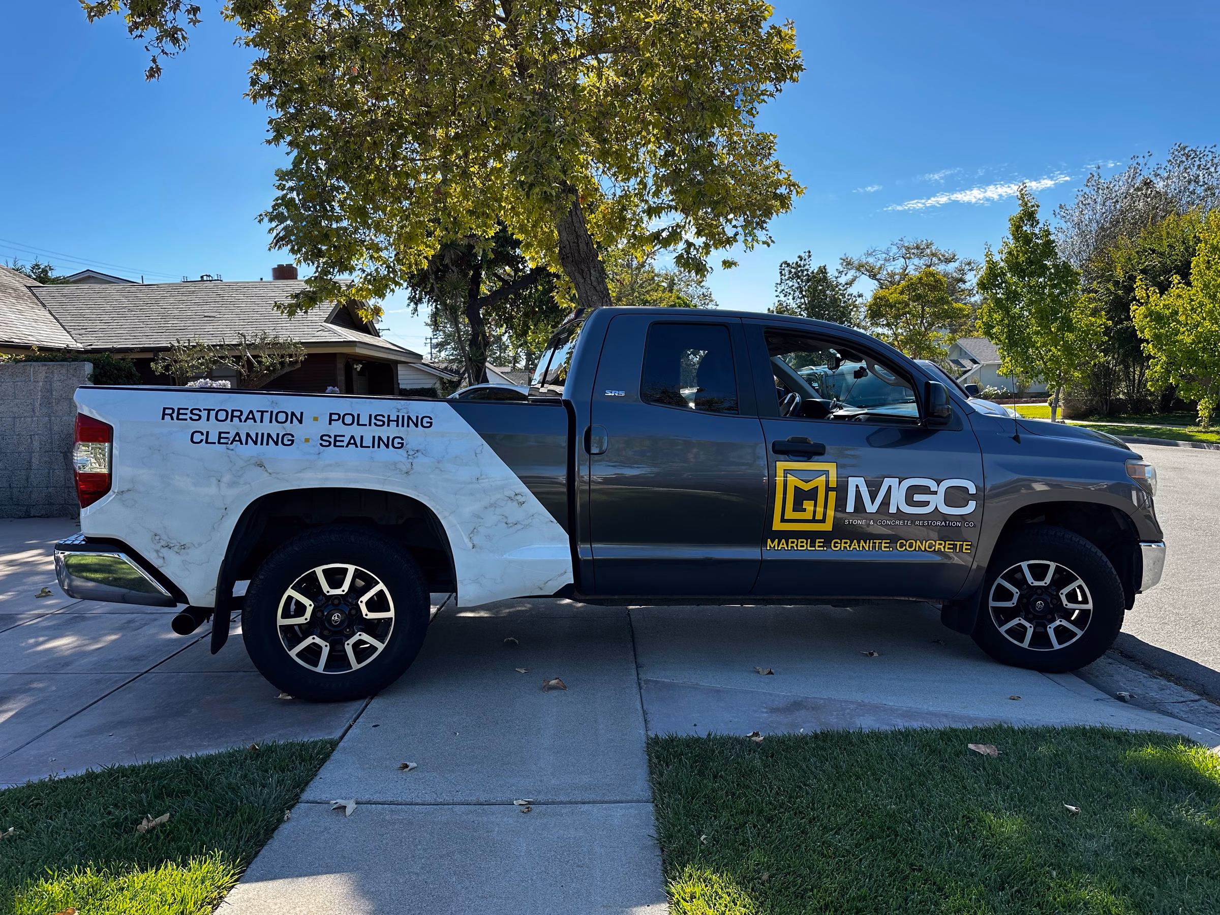 MGC Stone & Concrete Restoration Co. vehicle wrap in San Diego, CA