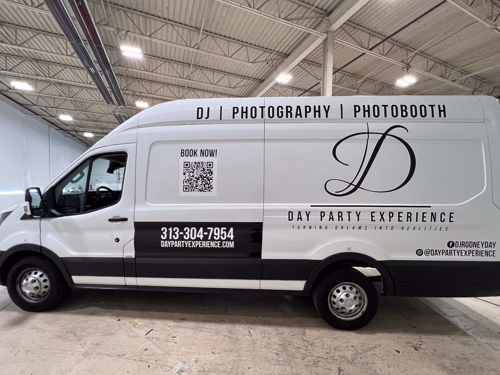 Day Party Experience vehicle wrap in Harper Woods, MI