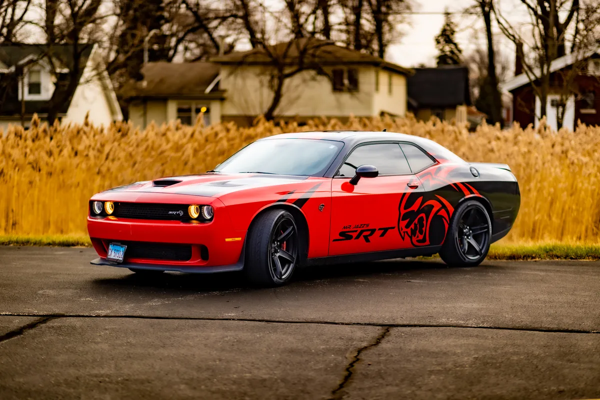 Full wrap on a Dodge Challenger sports car in Chicago, IL