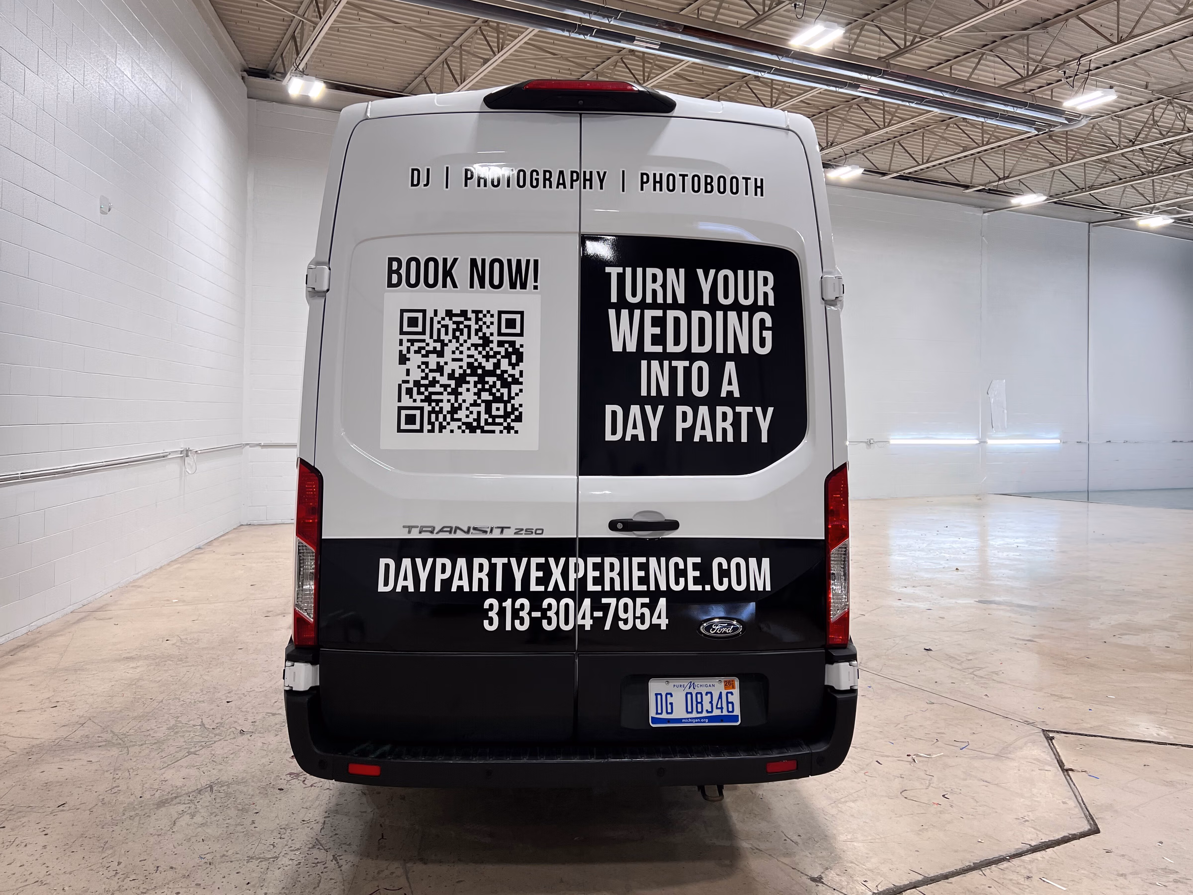 Day Party Experience vehicle wrap in Harper Woods, MI