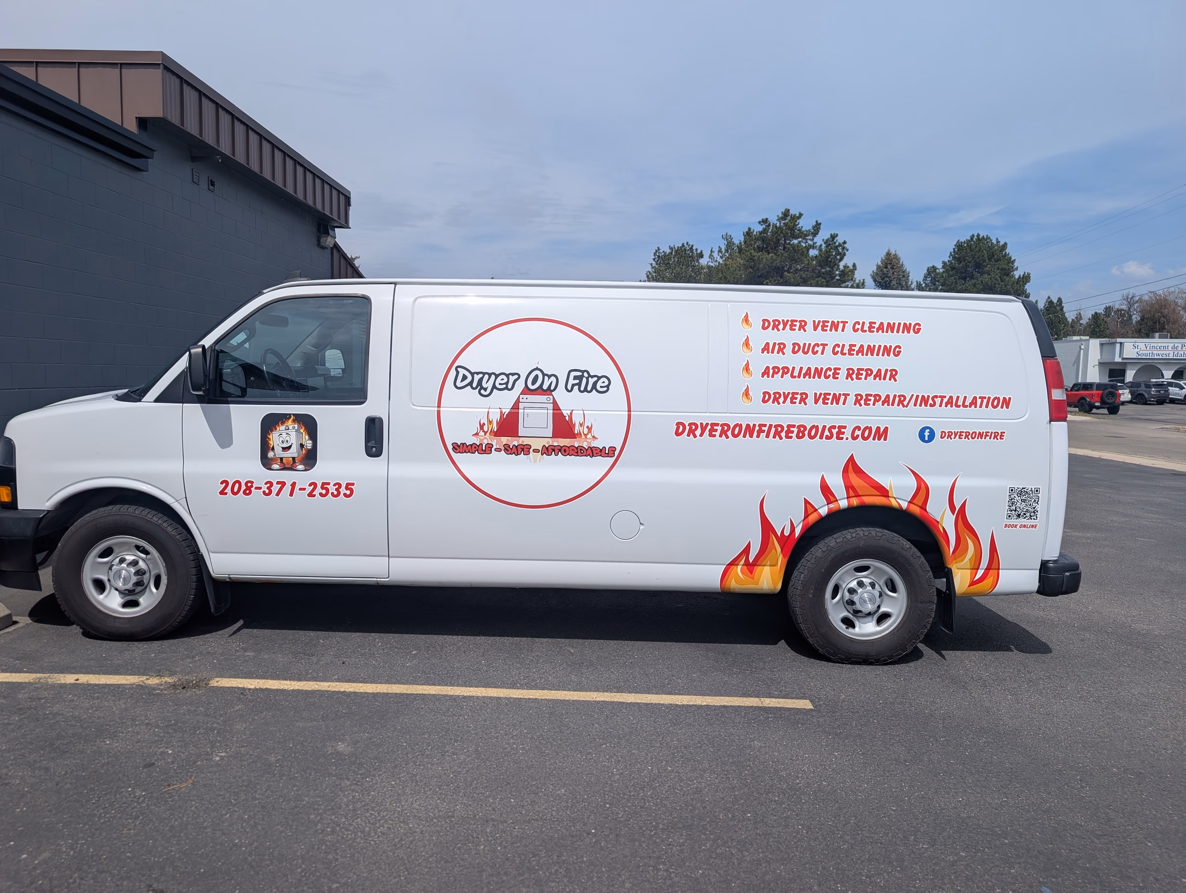 Dryer On Fire vehicle wrap in Boise, ID