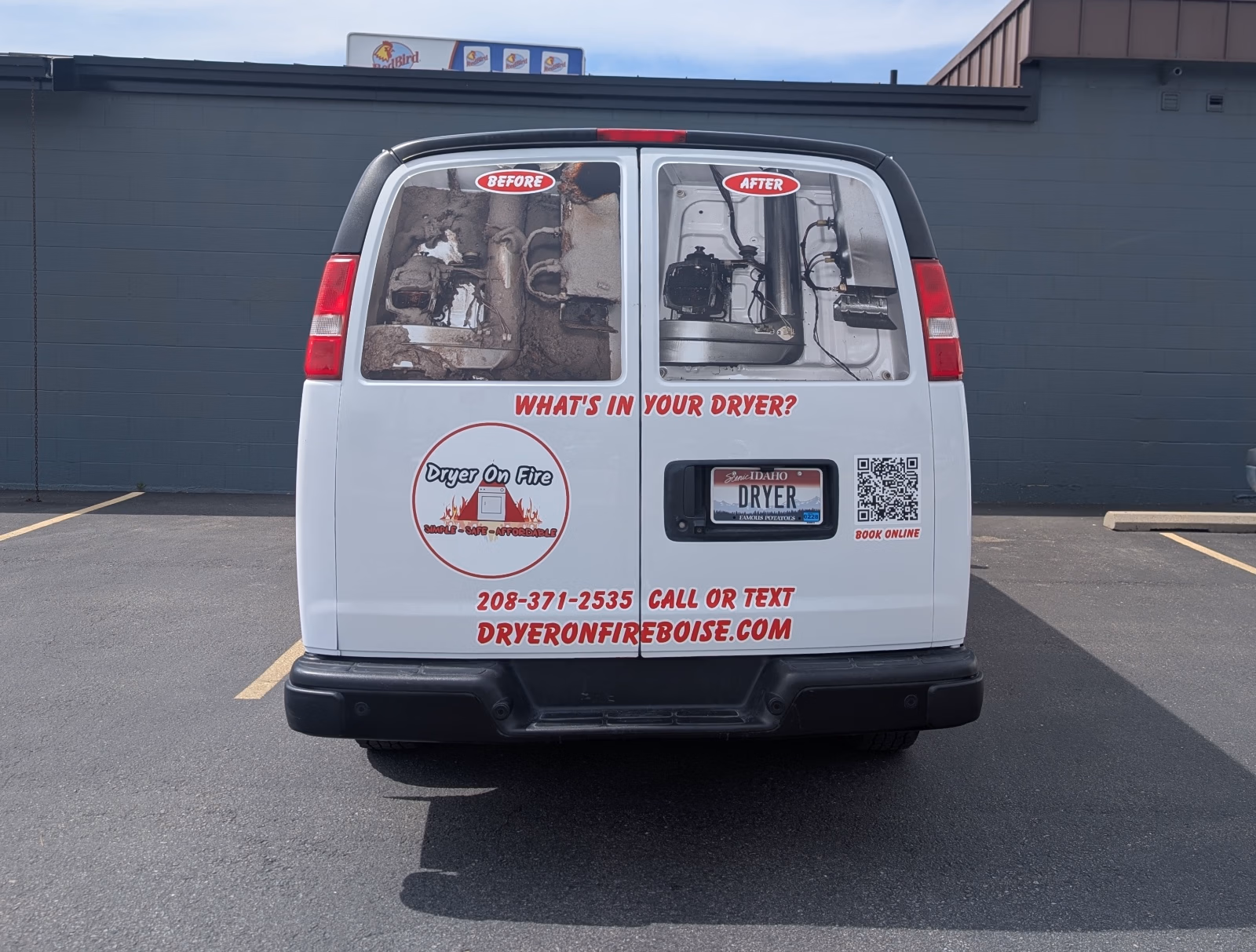Dryer On Fire vehicle wrap in Boise, ID