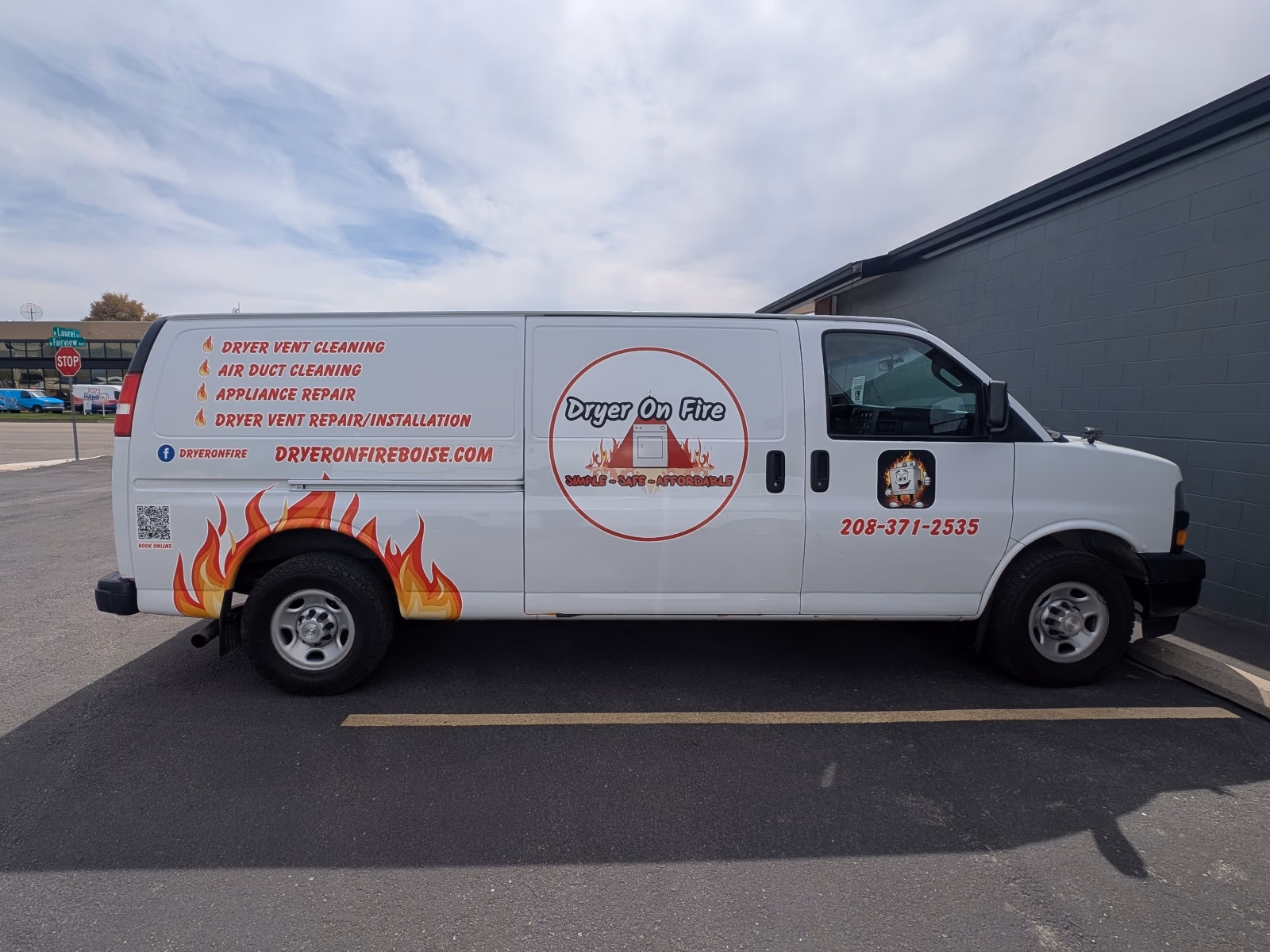 Dryer On Fire vehicle wrap in Boise, ID