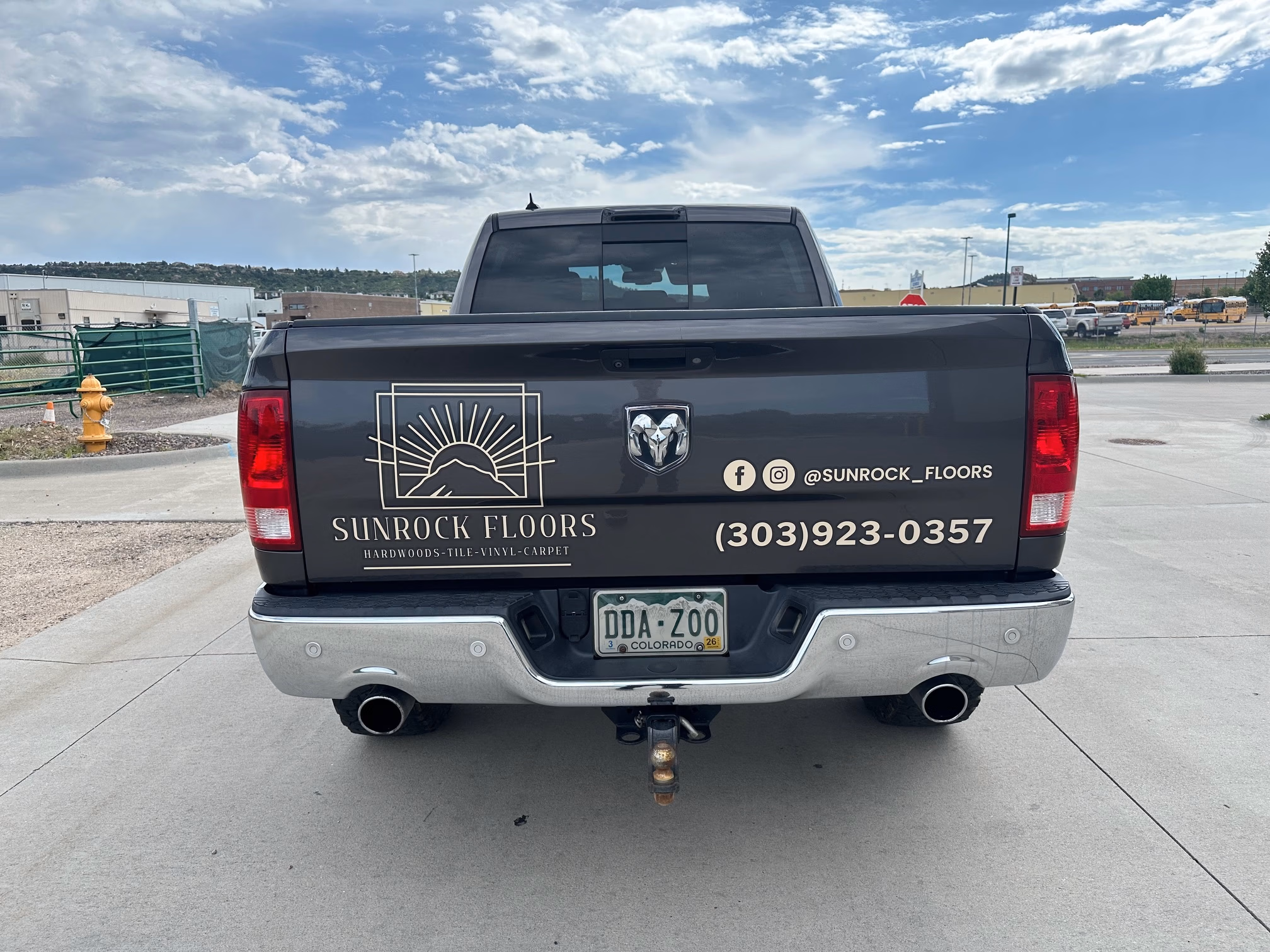 Sunrock Floors vehicle wrap in Castle Rock, CO