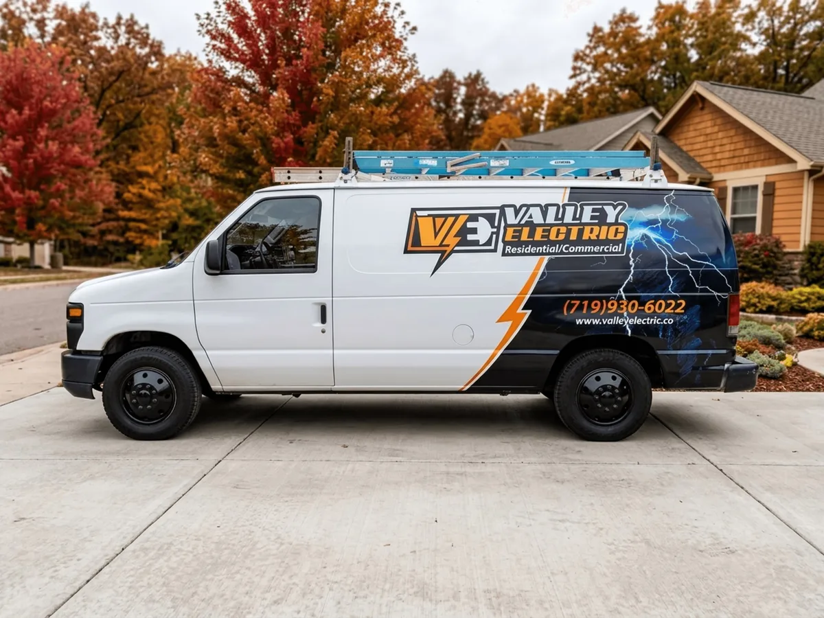 Partial wrap on a Ford E-Series van in Colorado Springs, CO