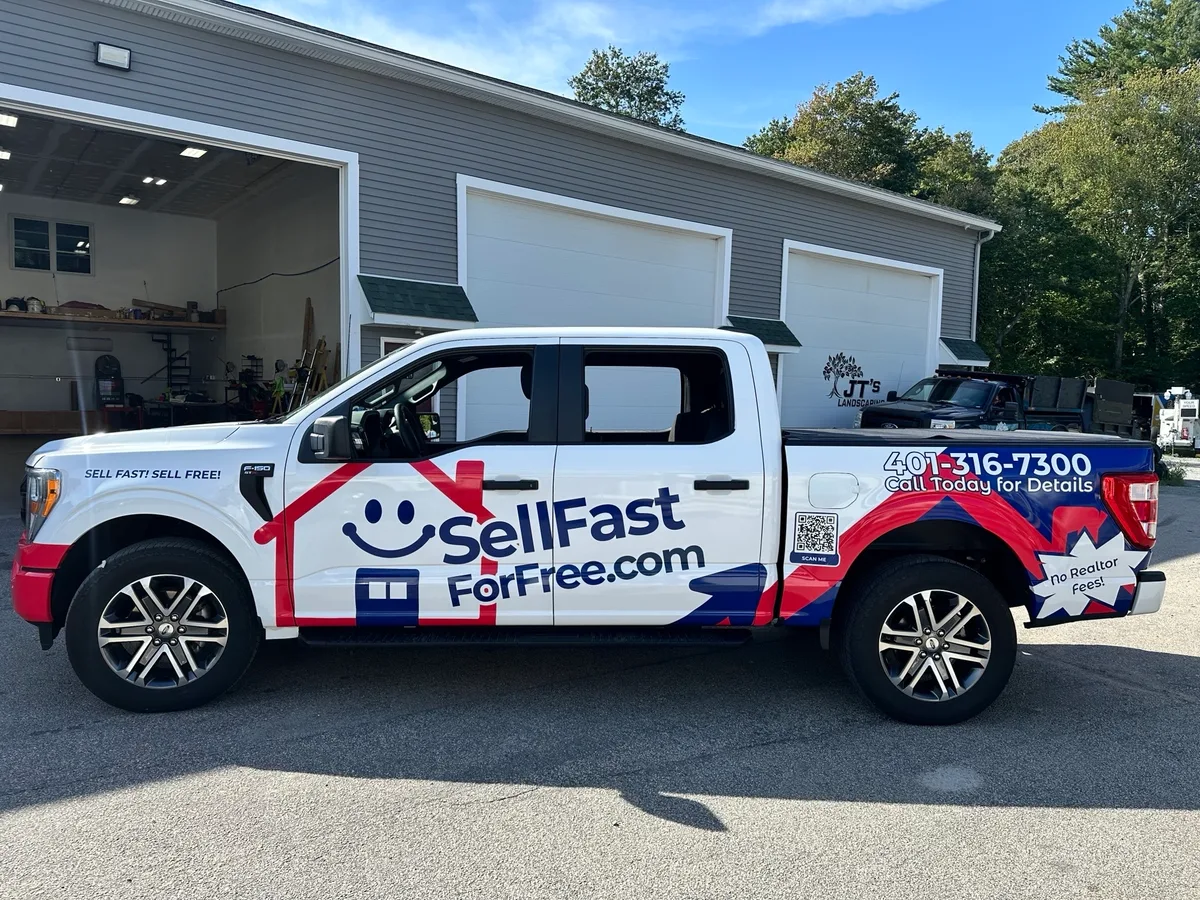Partial wrap on a Ford F-150 truck in Exeter, RI
