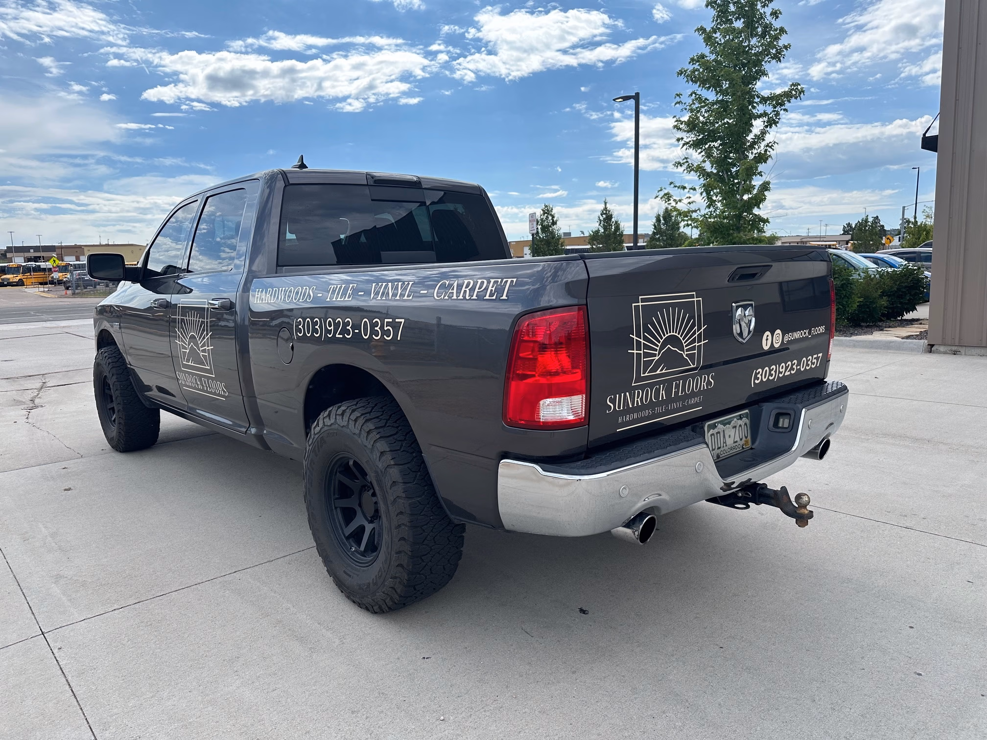 Sunrock Floors vehicle wrap in Castle Rock, CO