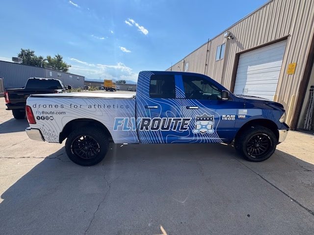 FlyRoute vehicle wrap in Denver, CO
