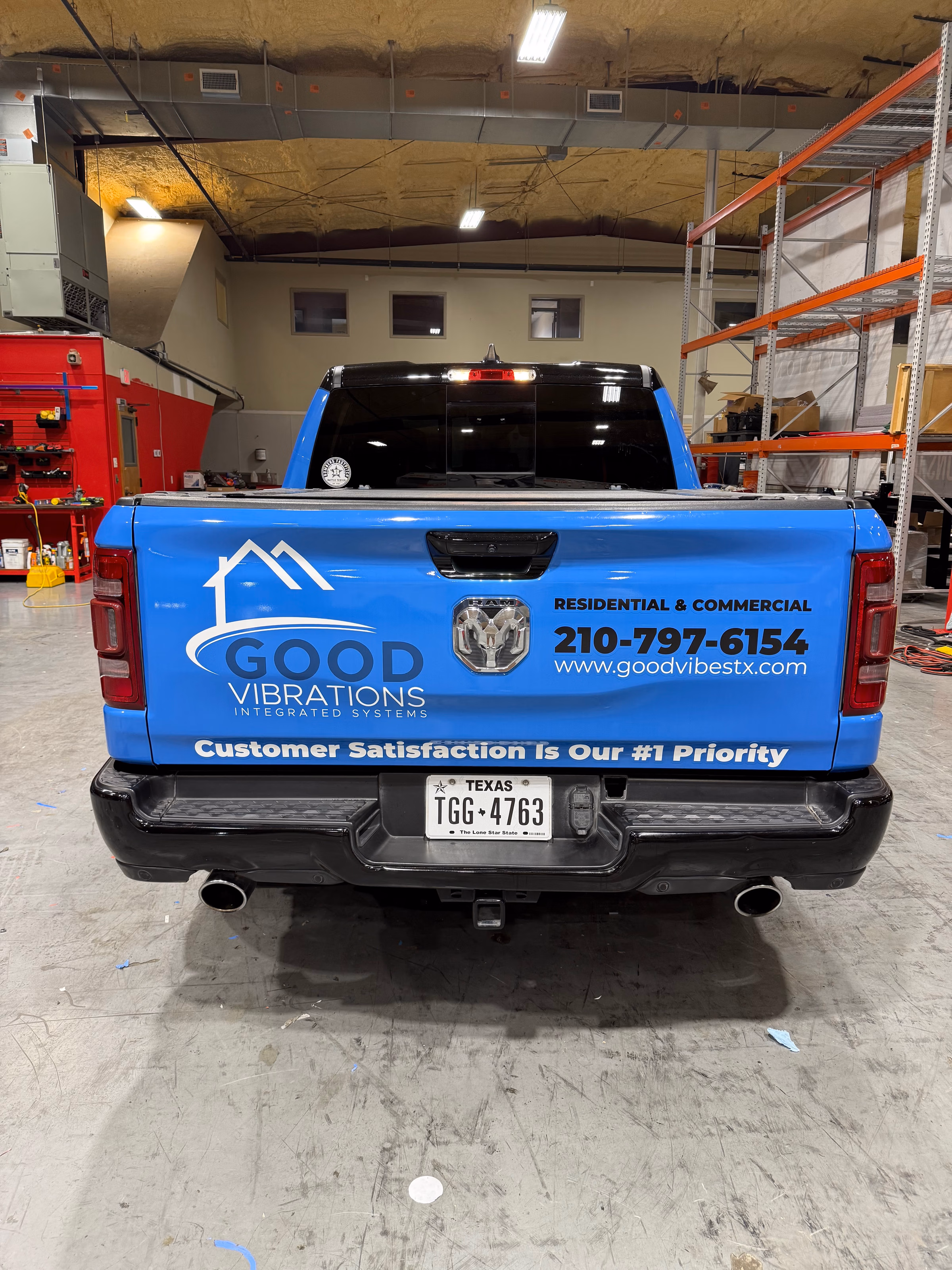 Good Vibrations Integrated Systems vehicle wrap in San Antonio, TX