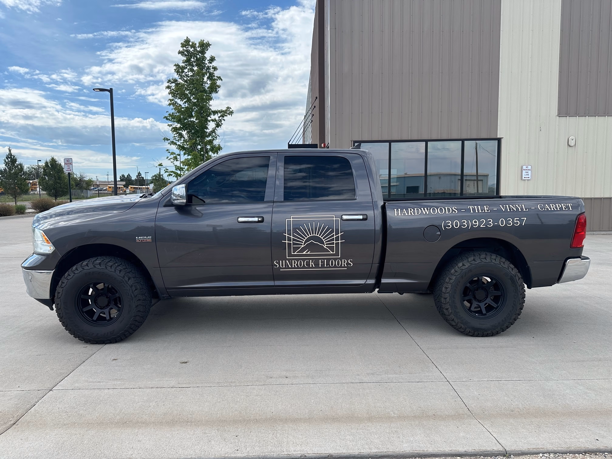 Sunrock Floors vehicle wrap in Castle Rock, CO