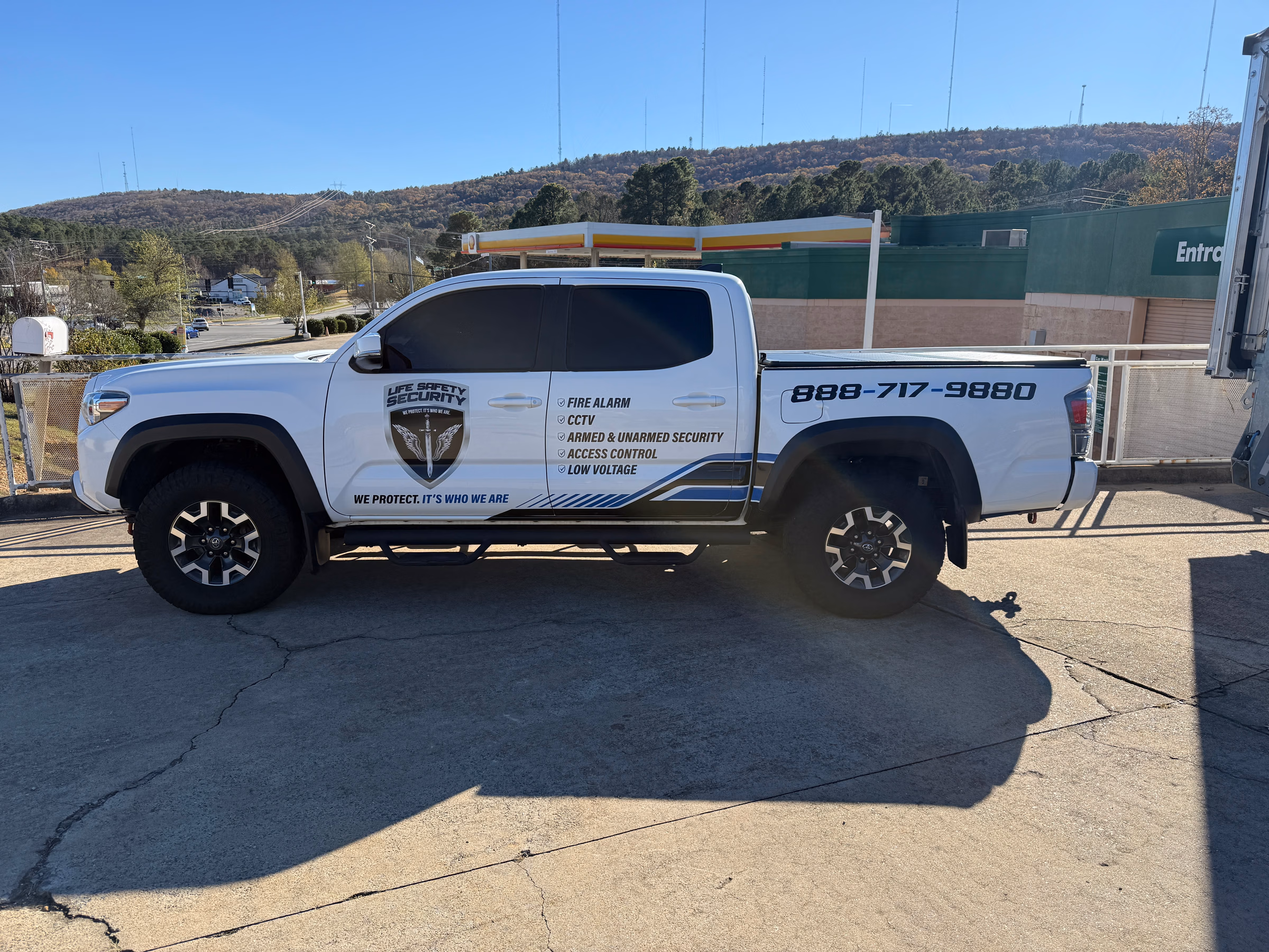 Life Safety Security vehicle wrap in Hot Springs National Park, AR