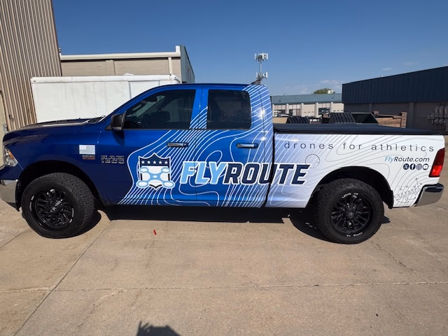 FlyRoute vehicle wrap in Denver, CO