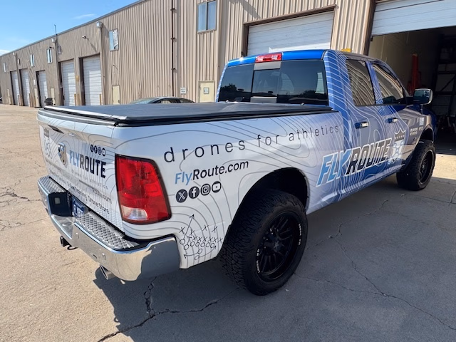 FlyRoute vehicle wrap in Denver, CO