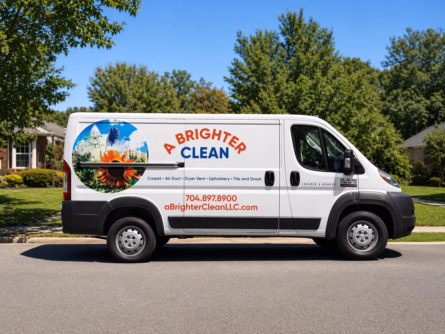 A Brighter Clean vehicle wrap in Chandler, IN