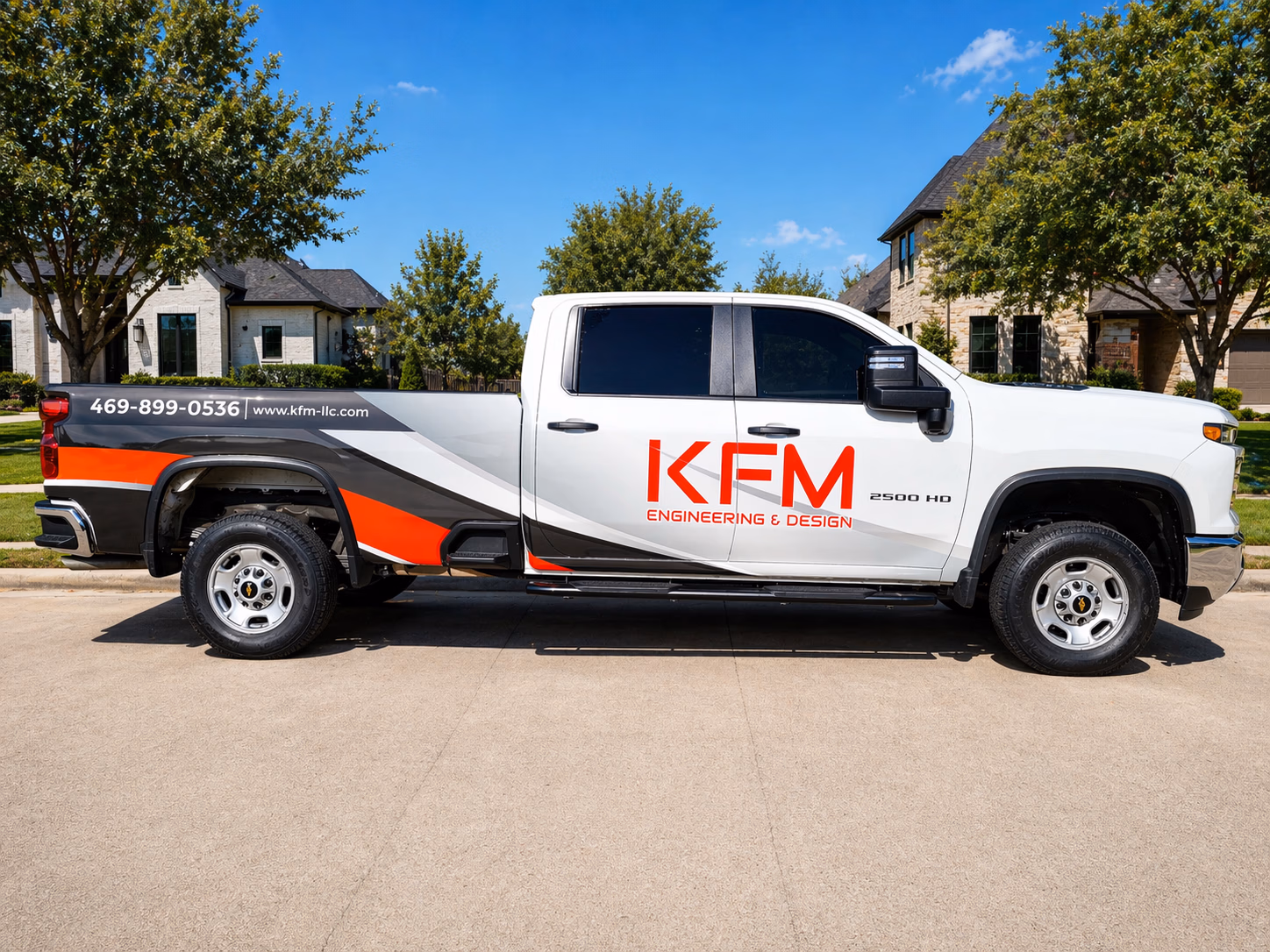 KFM Engineering & Design vehicle wrap in Dallas, TX