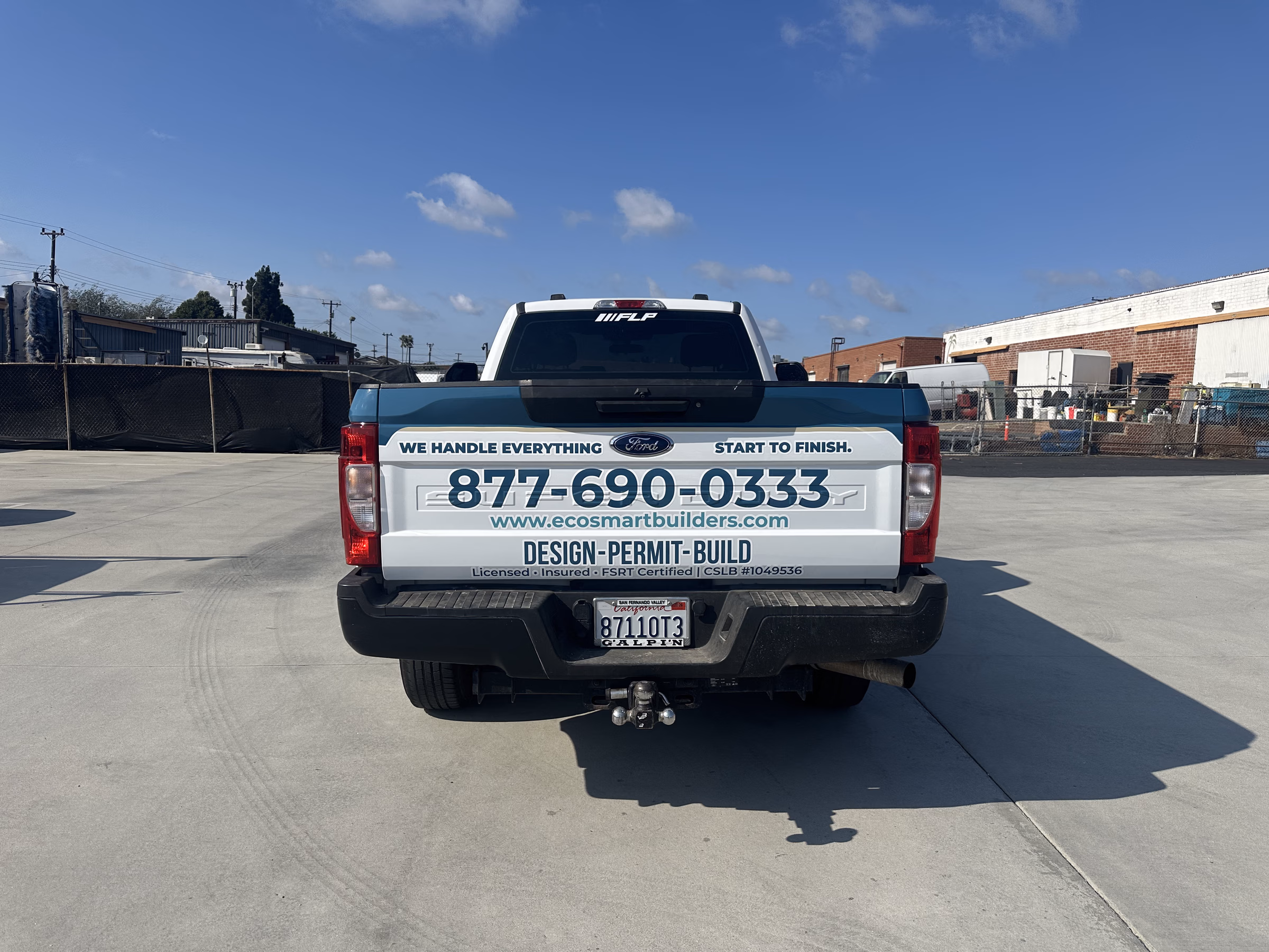 EcoSmart Builders vehicle wrap in Paramount, CA