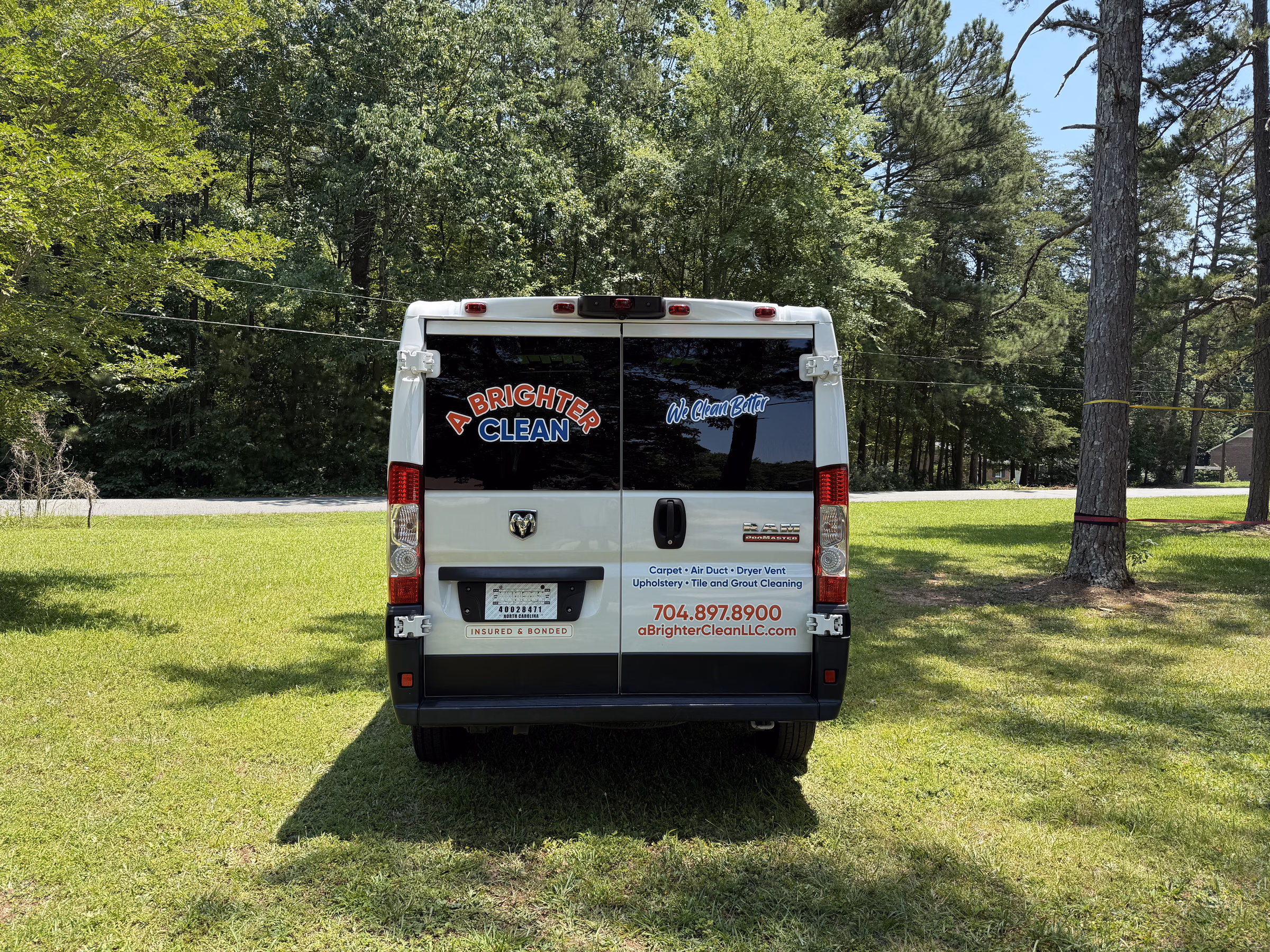 A Brighter Clean vehicle wrap in Chandler, IN