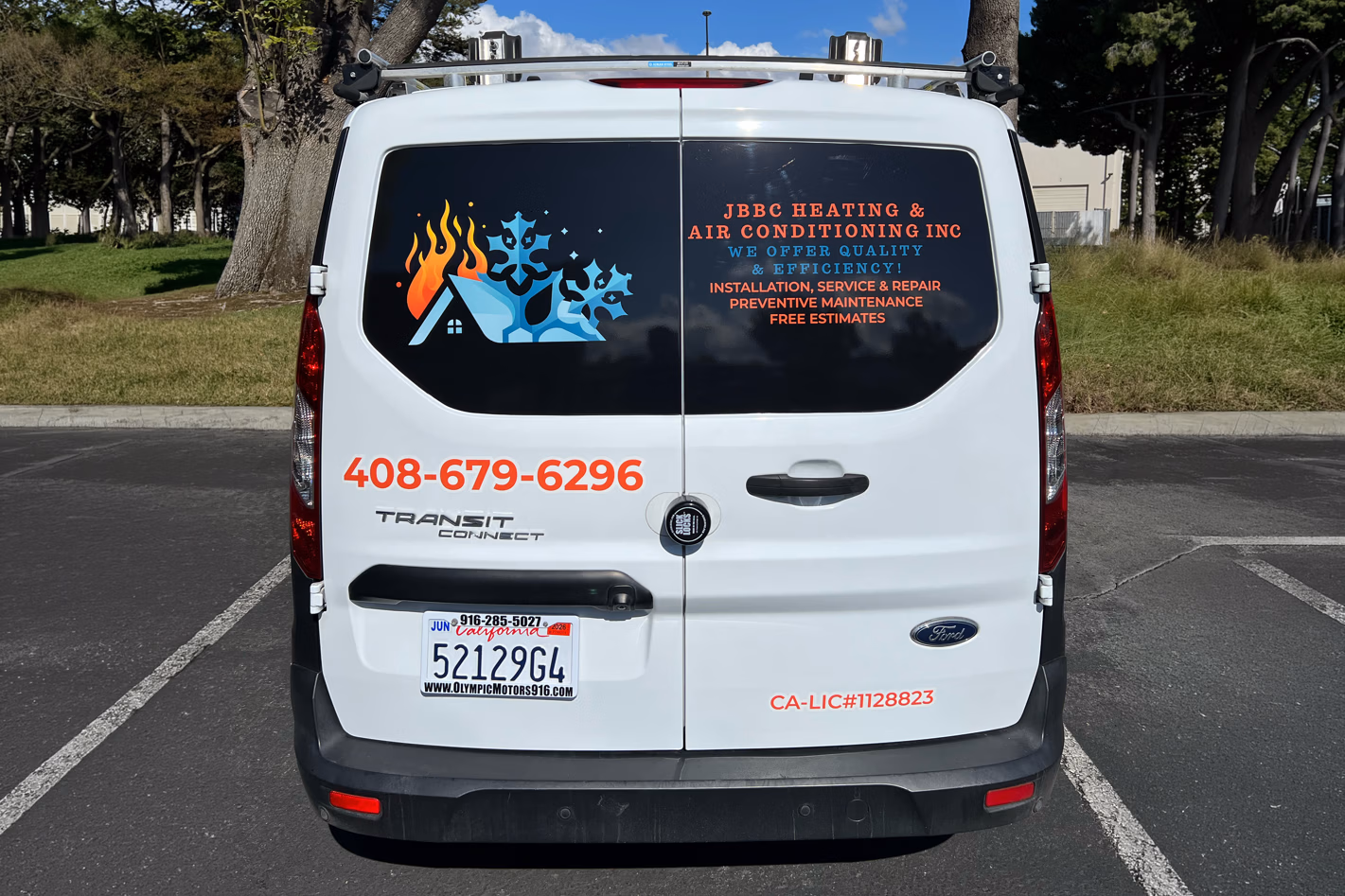 JBBC Heating & Air Conditioning vehicle wrap in San Jose, CA